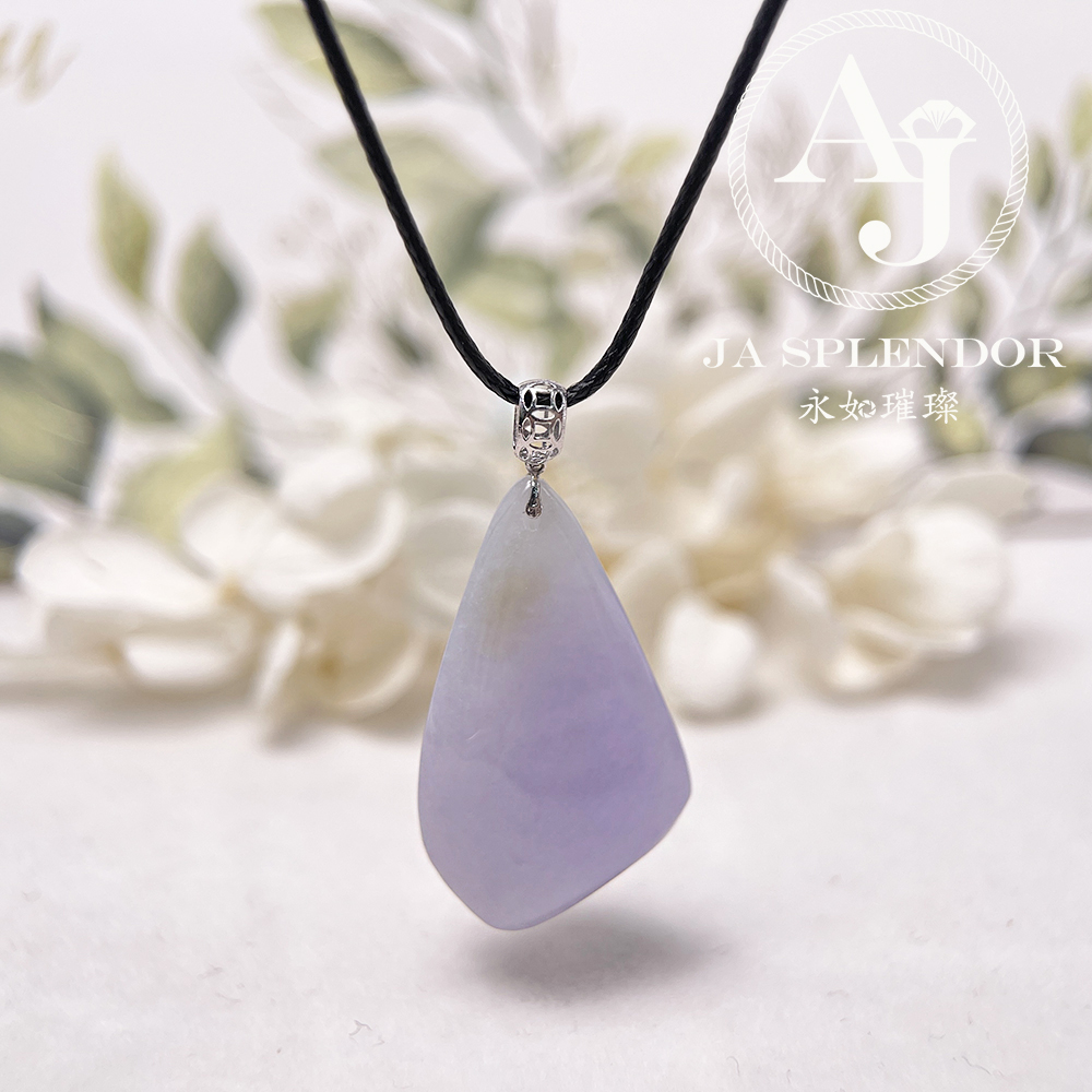 JNK-214 天然翡翠A玉 冰潤紫羅蘭隨形18K金吊墜
