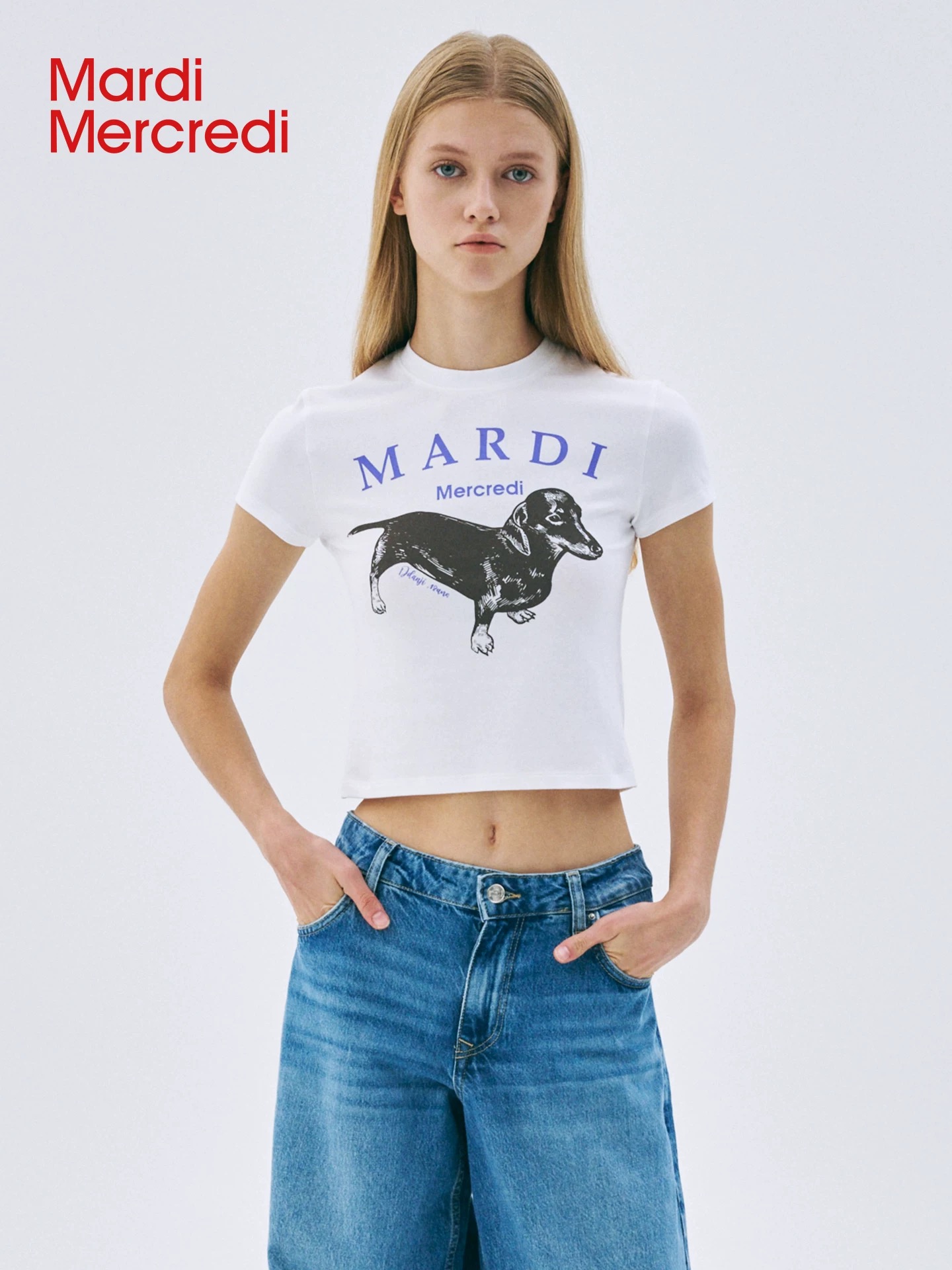 $150件。2件起$ 140件。Mardi Mercredi 經典狗狗印花短袖 Tee