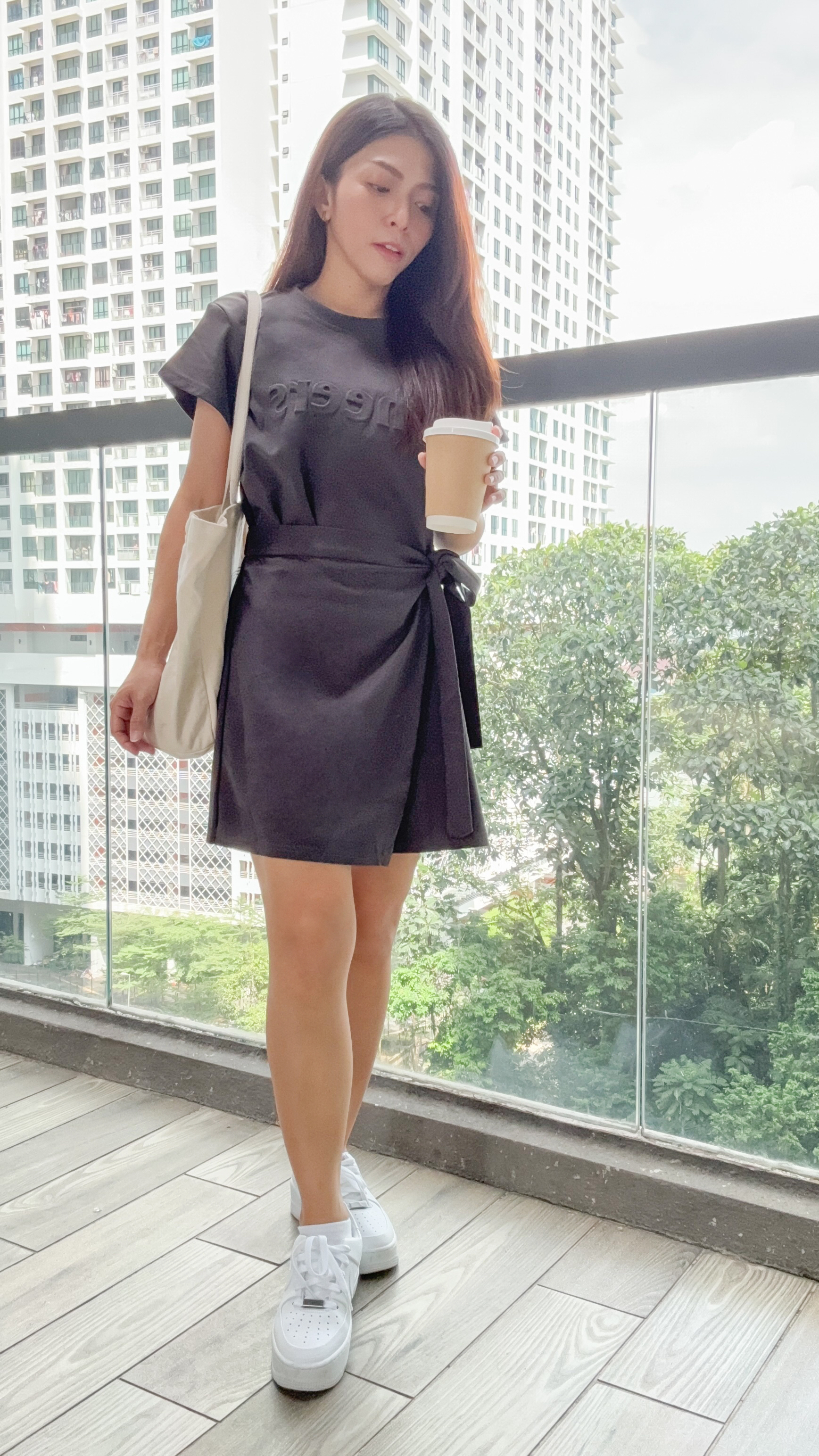 Cheers Letter Casual A-line Dress 美式复古休闲立体字母系带连衣裙(4 colours)