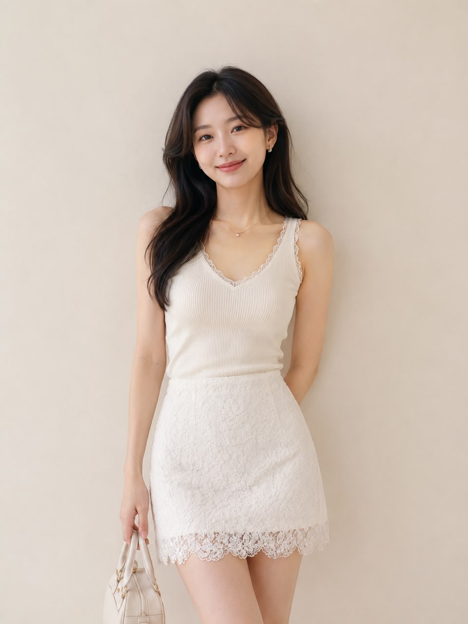 A021020 Korean Floral Lace Mini Skirt
