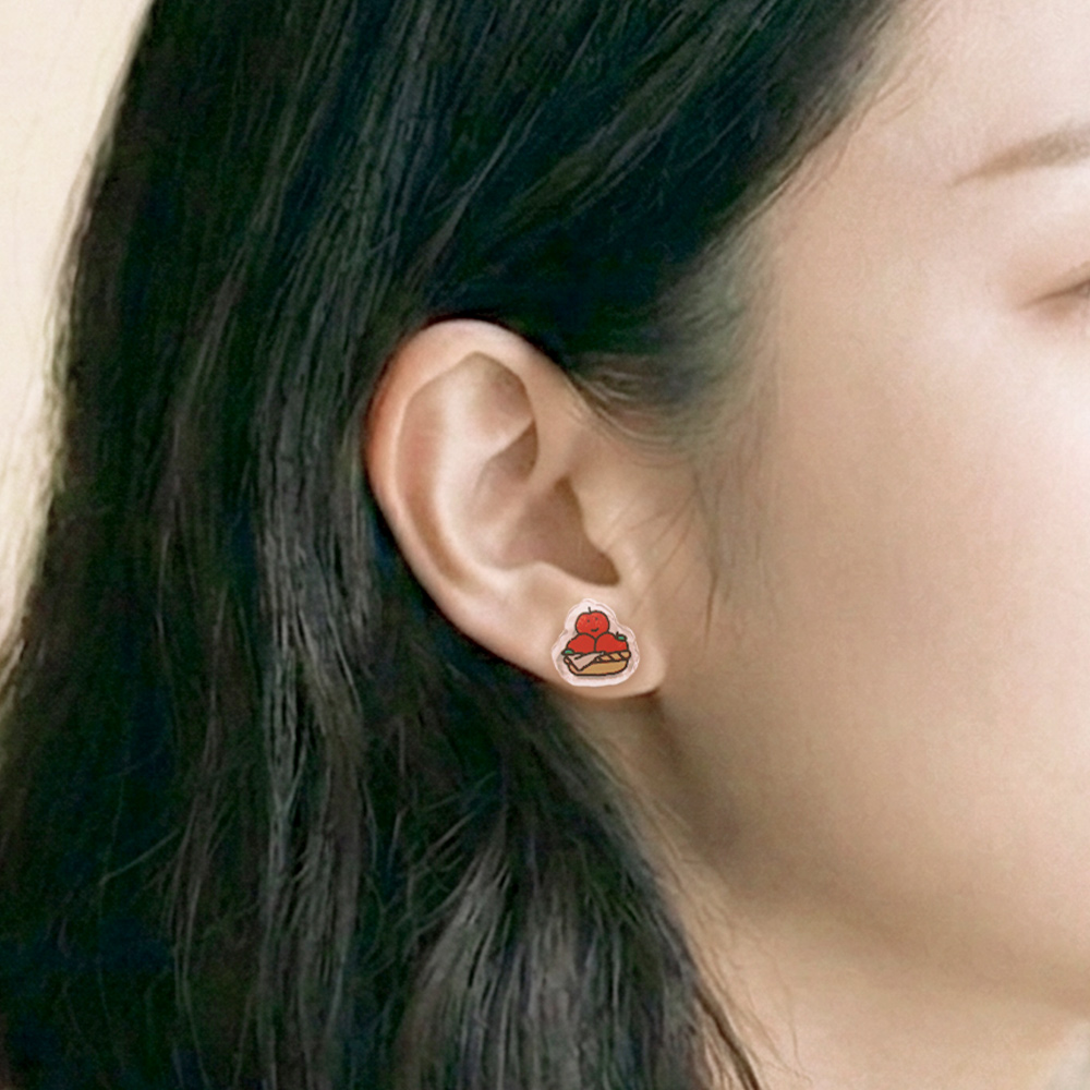 【台灣7-11 預購】JOGUMAN 壓克力耳環（BRACHIO&APPLE）A款