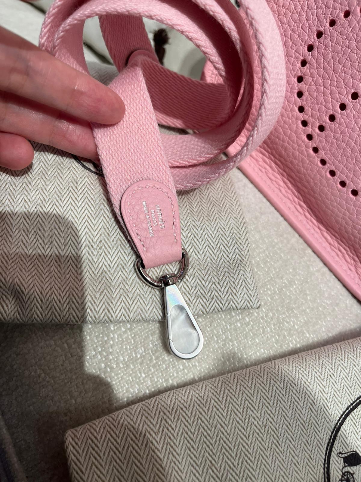 全新 Hermes Mini Evelyne 櫻花粉 Stamp K 100%Authentic, 100%new ✅Dust bag ✅box