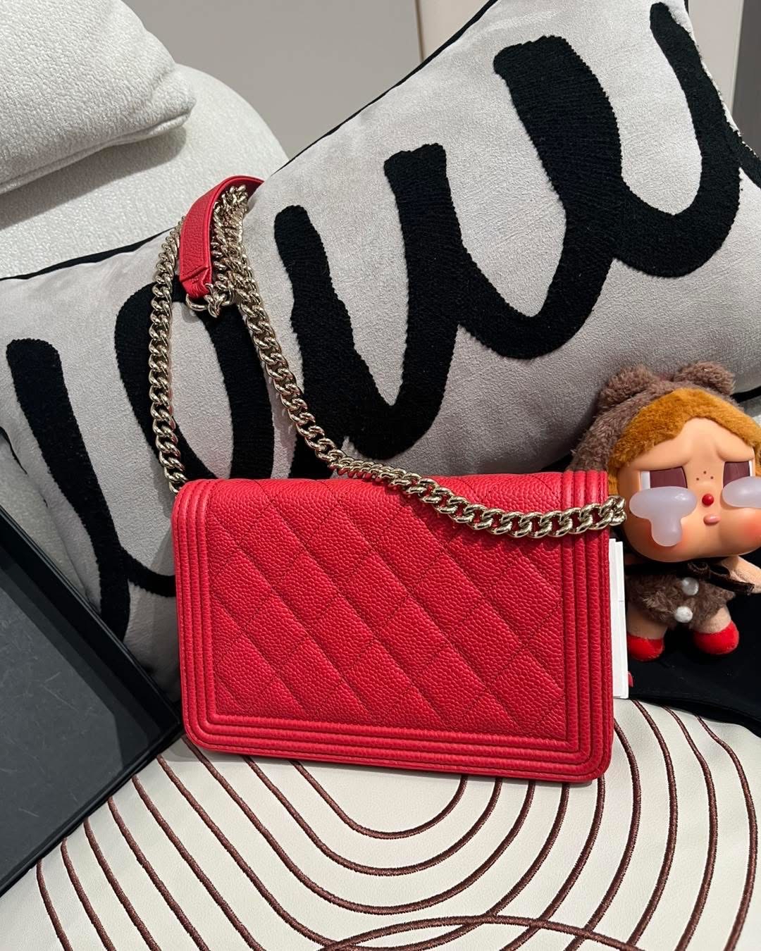 未使用品 Chanel wallet on chain 荔枝牛皮金鏈 100%Authentic ,unused 未使用品  ✅ 28貼 ✅dust bag✅box