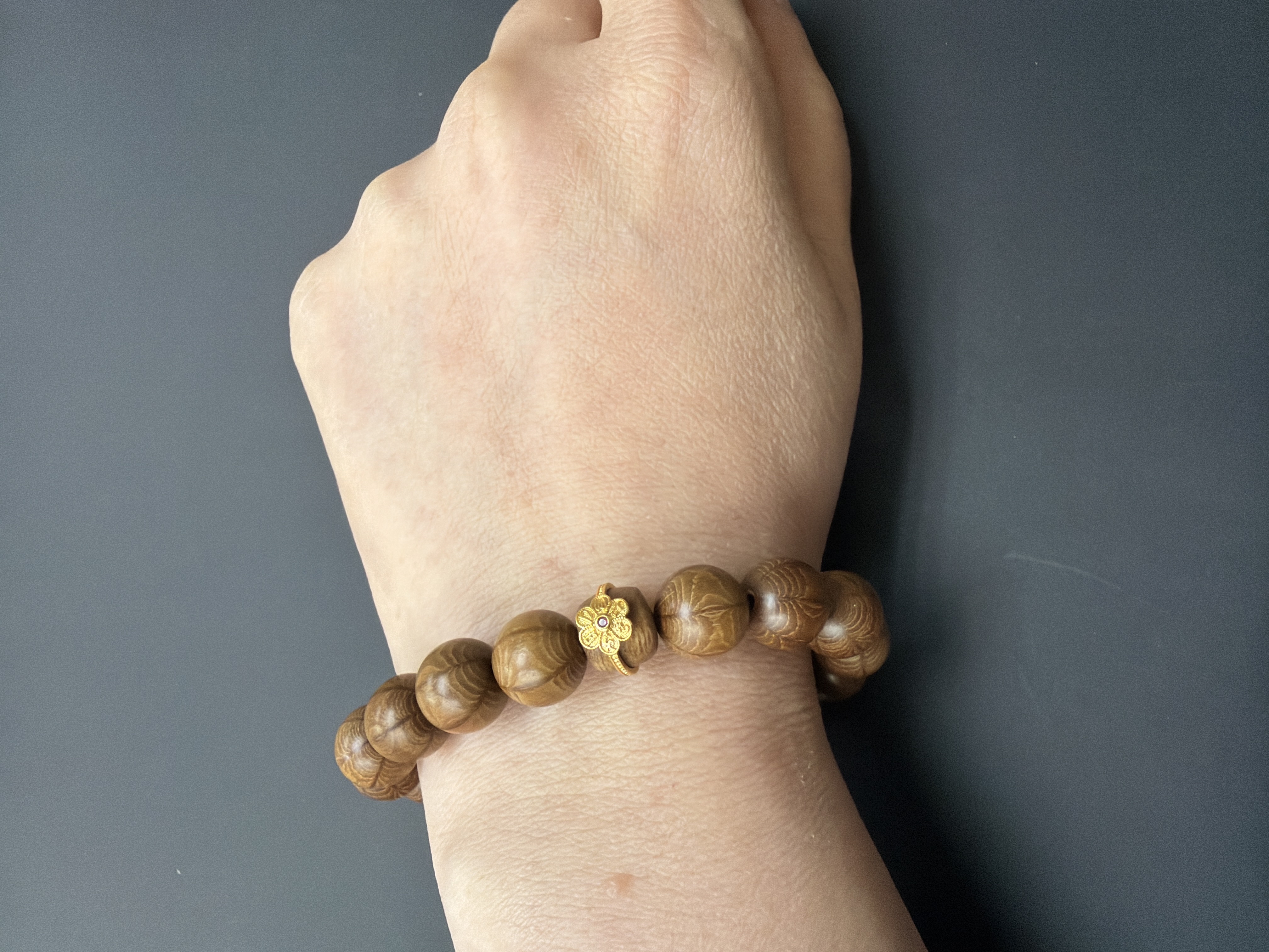 10mm 五台山六道木手串 配：六字大明咒