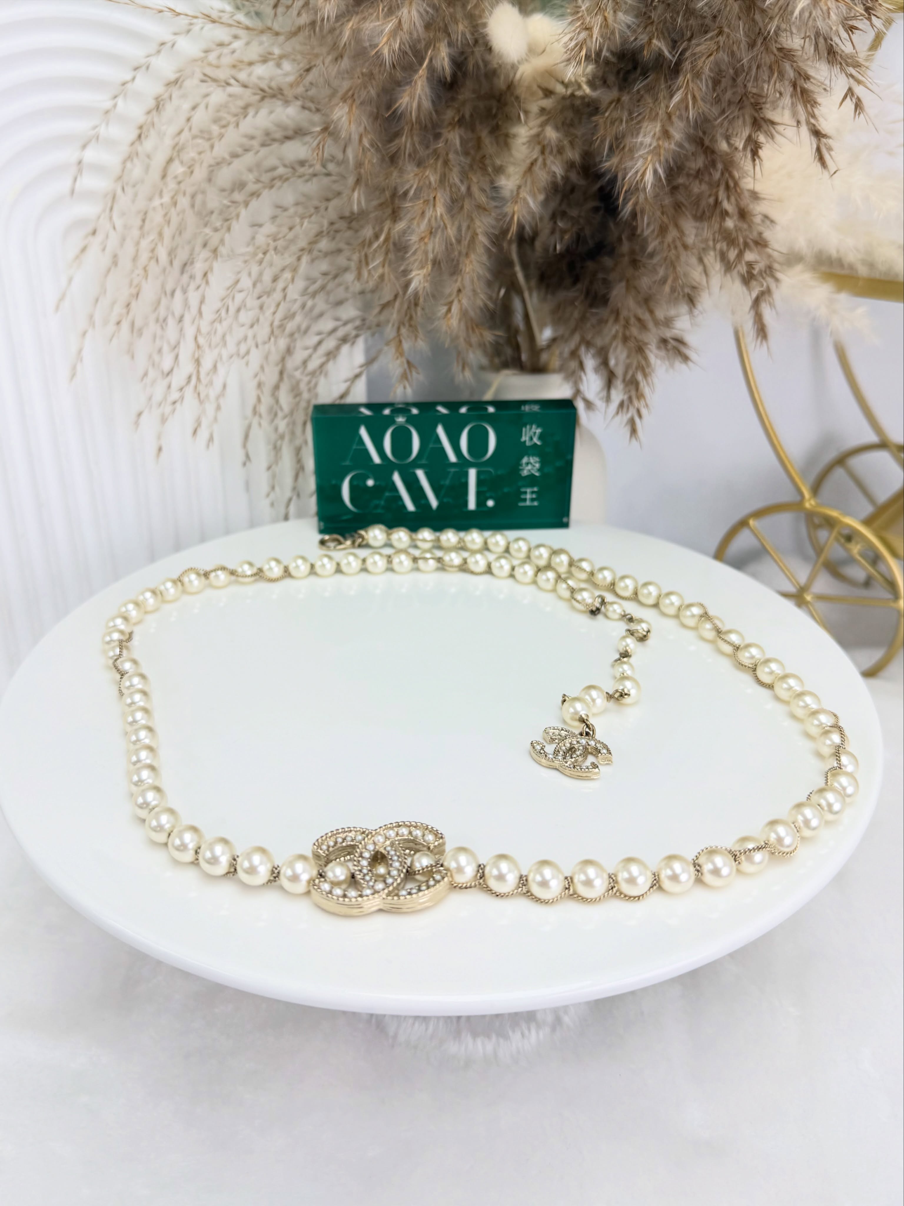 👜 PRE OWNED 🛍️🪎雙C珍珠頸鏈💎