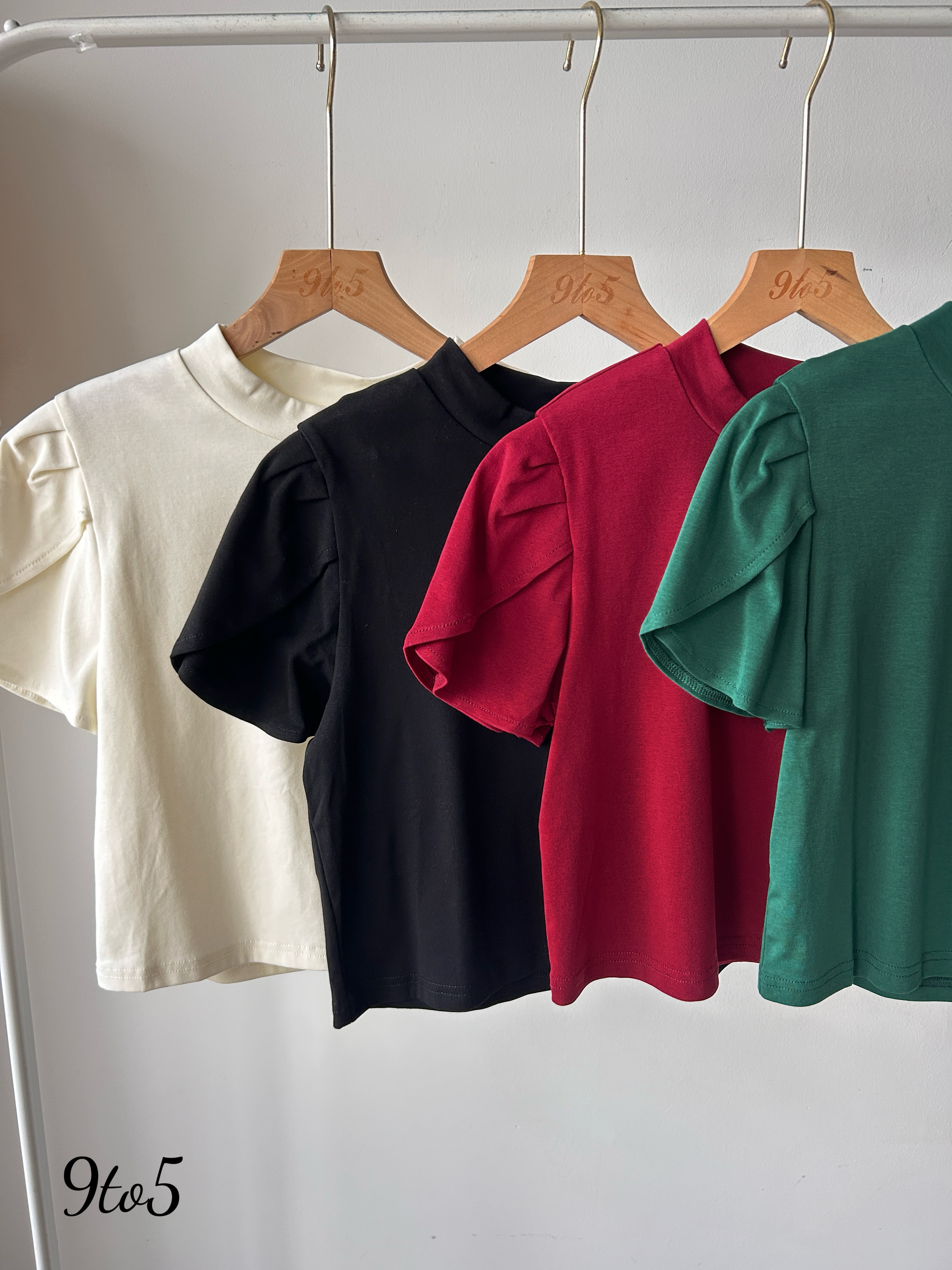 T4006 Ruffle Sleeve Top - 4 Colors