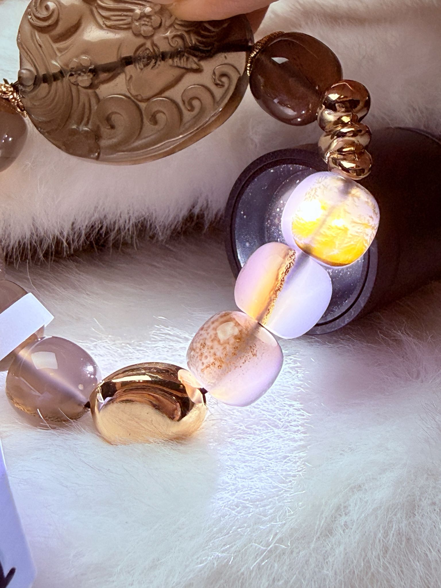 K00130 冰曜石 獨角獸 自家設計手鏈