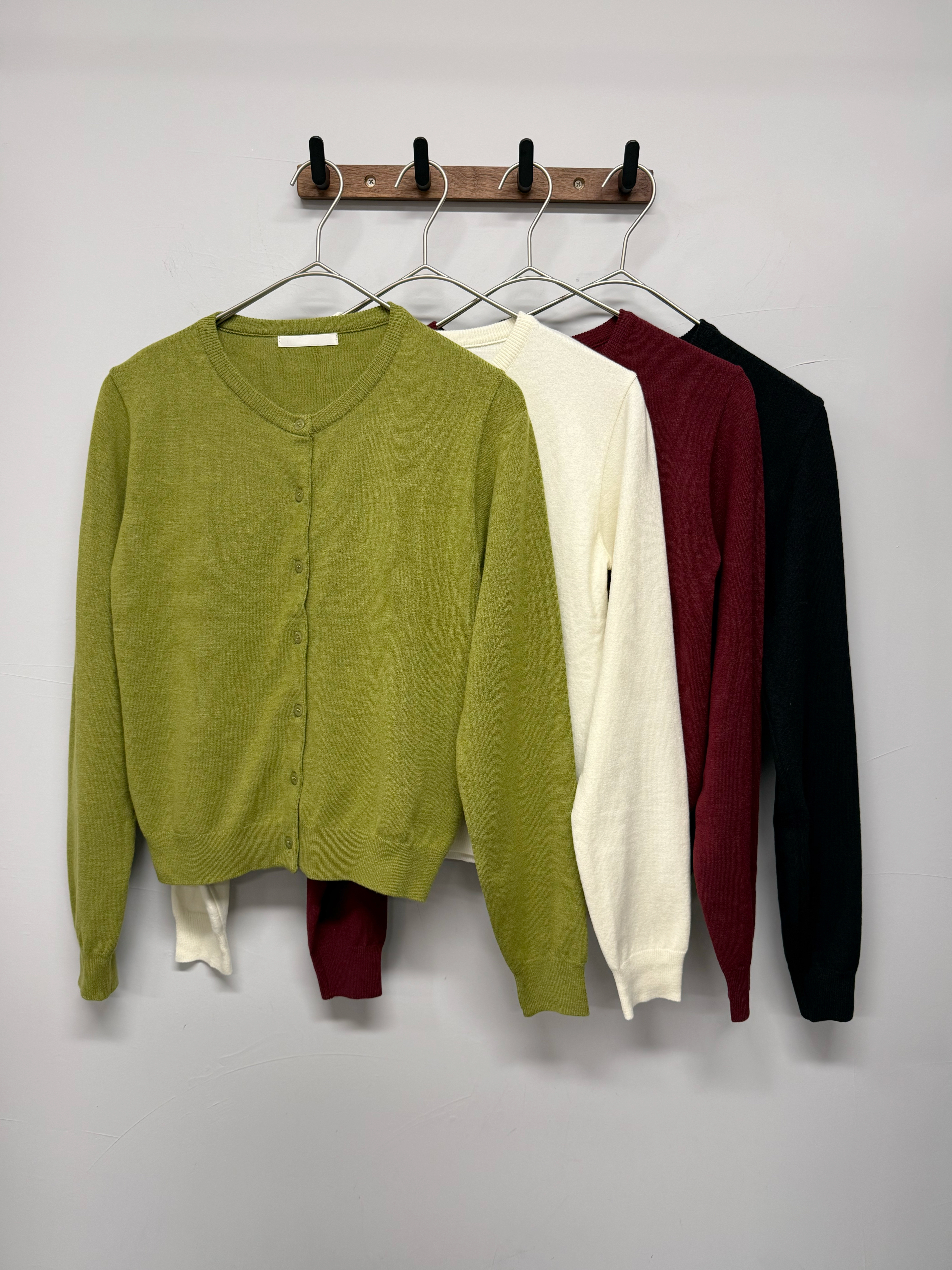 Soft Knit Round Neck Cardigan #jk30