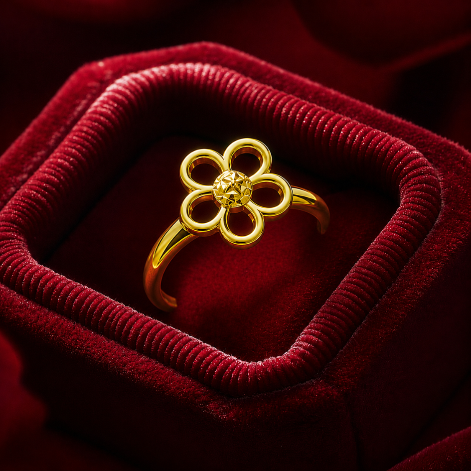 MYDORA Cincin Mini Bunga Daisy Manis (5G) l EMAS 916/22K