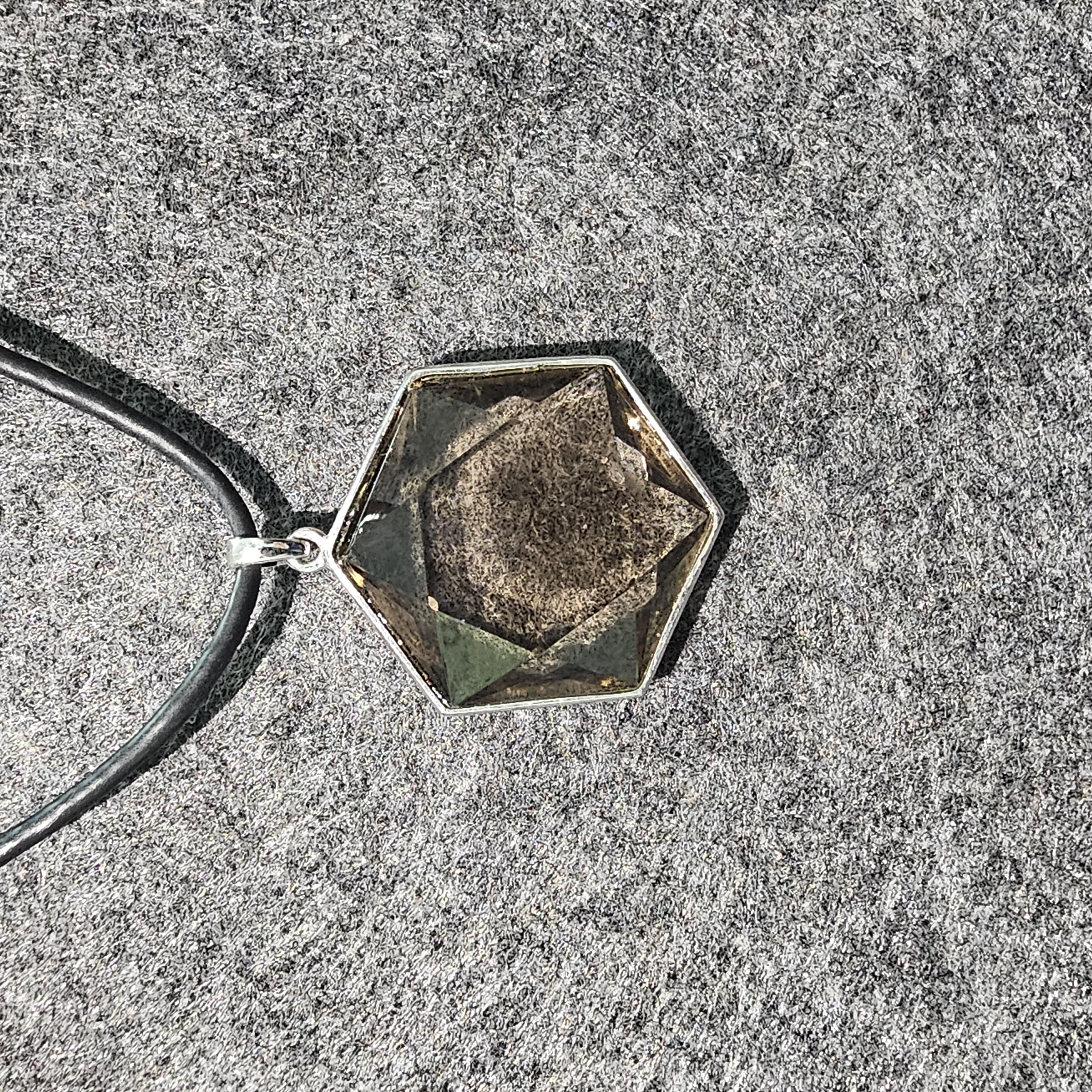 紫黃水晶六芒星925銀大衛星