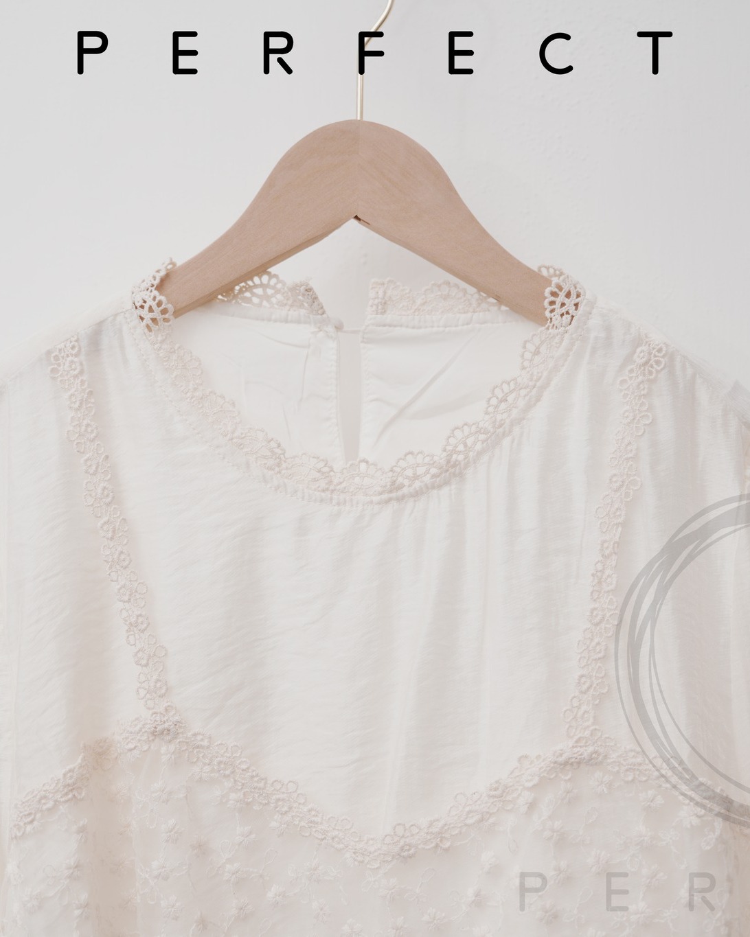 T0005_優雅假兩件文青喱士上衣（百搭米色）