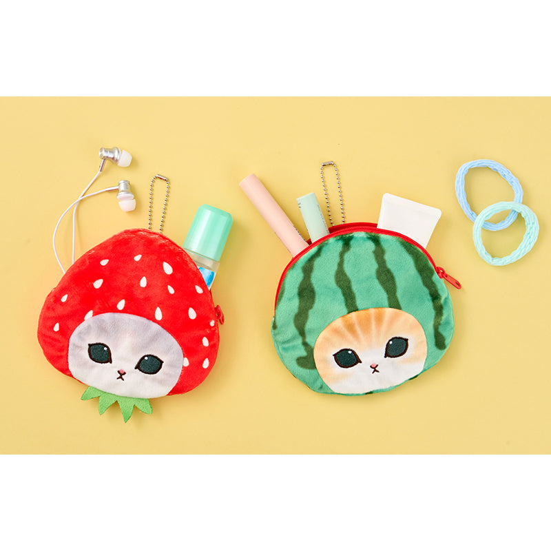 日本 Mofusand貓咪 鯊魚貓 mofumofu store 生果系列 拉鍊小袋