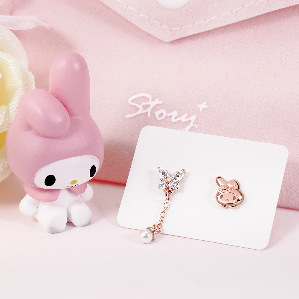 📦訂購 台灣限定 三麗鷗SanrioＸSTORY 故事銀飾 My Melody 童話仙子系列 美樂蒂蝴蝶晶鑽純銀耳環