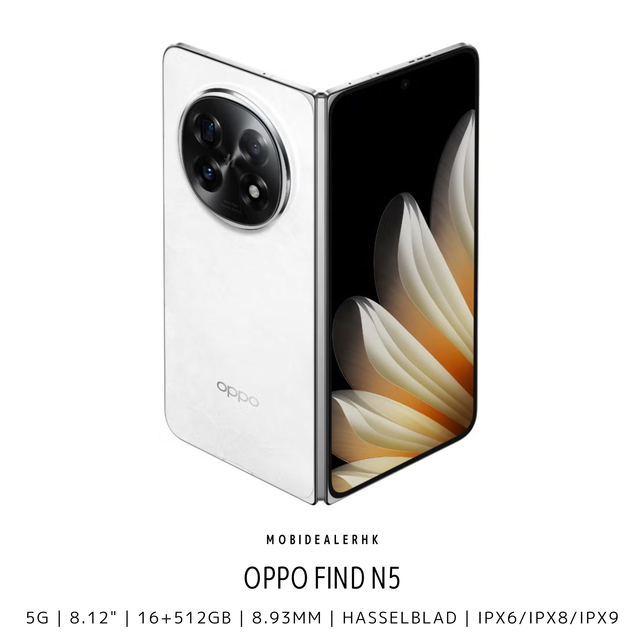 Oppo Find N5 | 5G | 智能手機 | 8.93mm 突破性纖薄機身 | Snapdragon 8 Elite | Hasselblad 影像系統 | IPX6/IPX8/IPX9 三重防水 