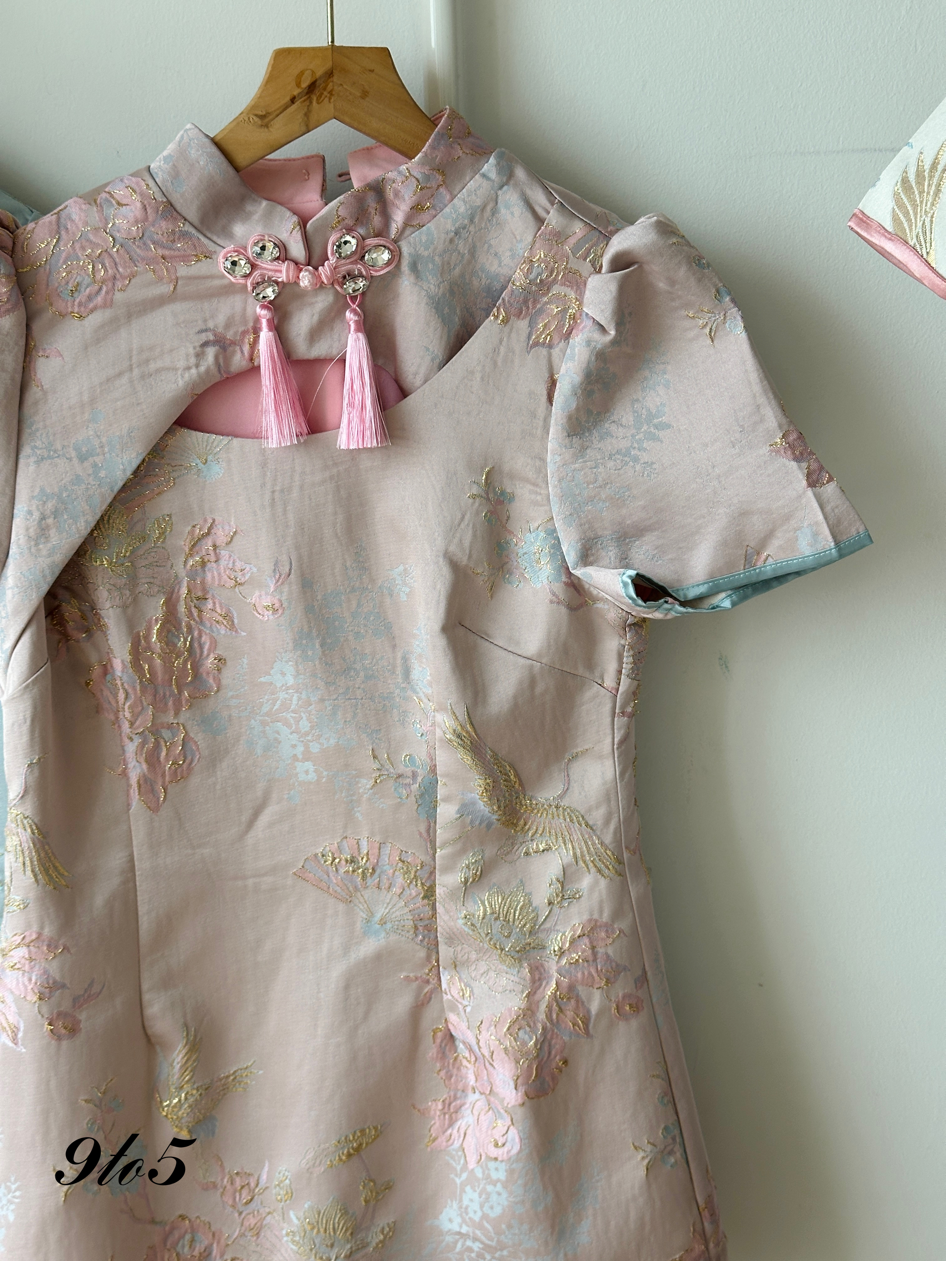 D2316 Puff Sleeve Cheongsam Dress - 3 Colors