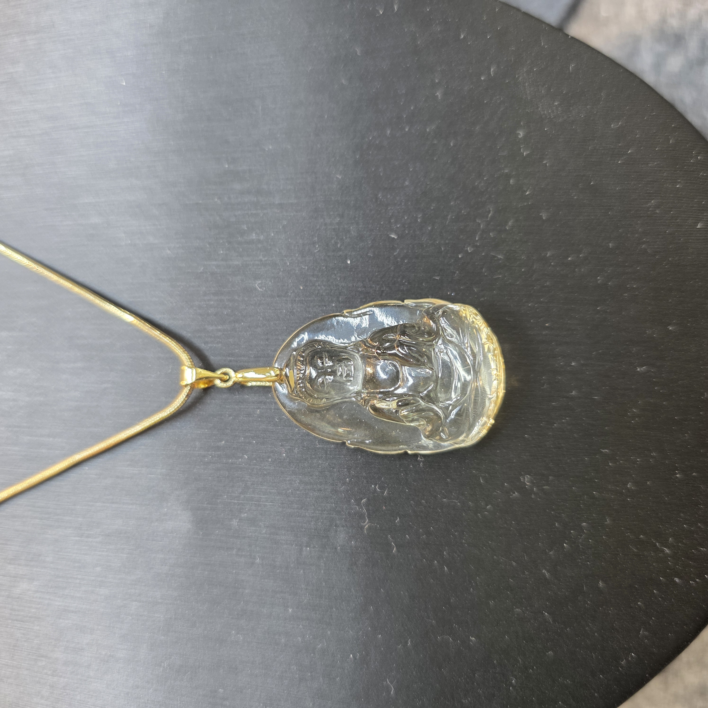 黃水晶觀音吊墜