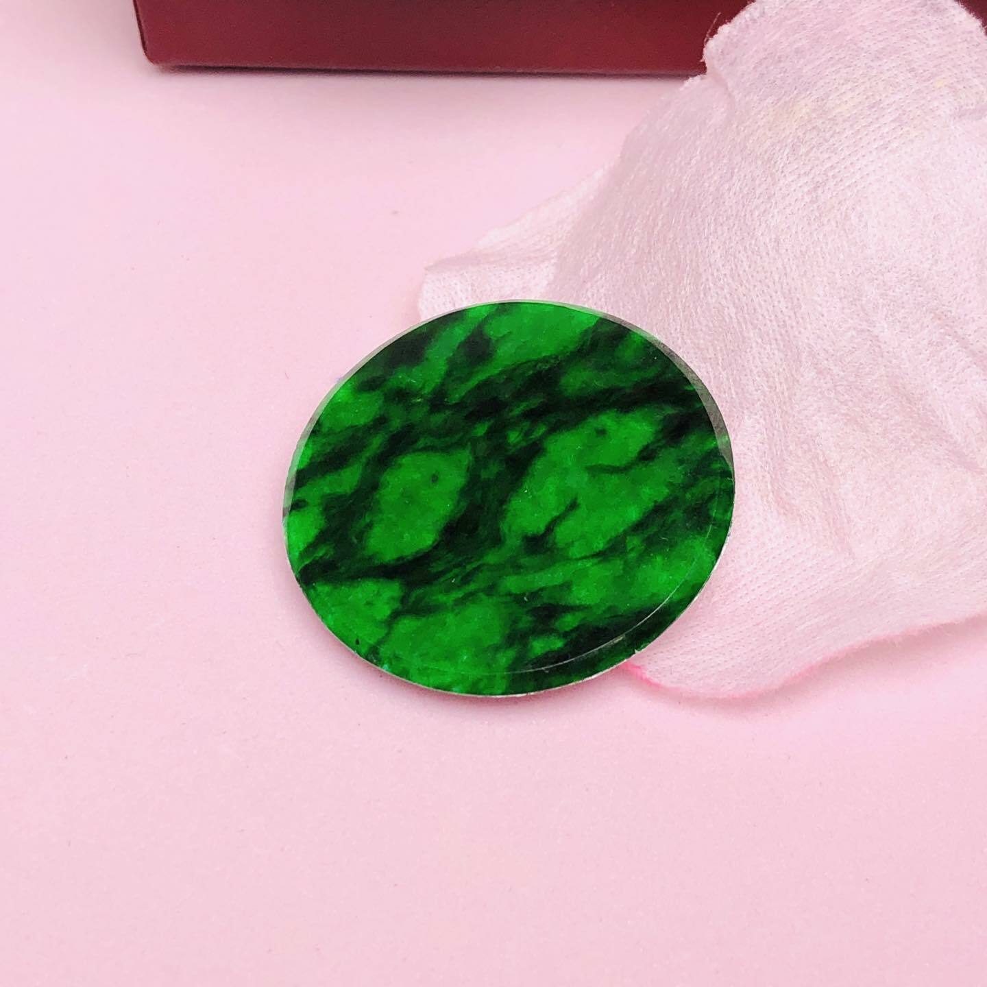 豹紋花青圓牌 - 1