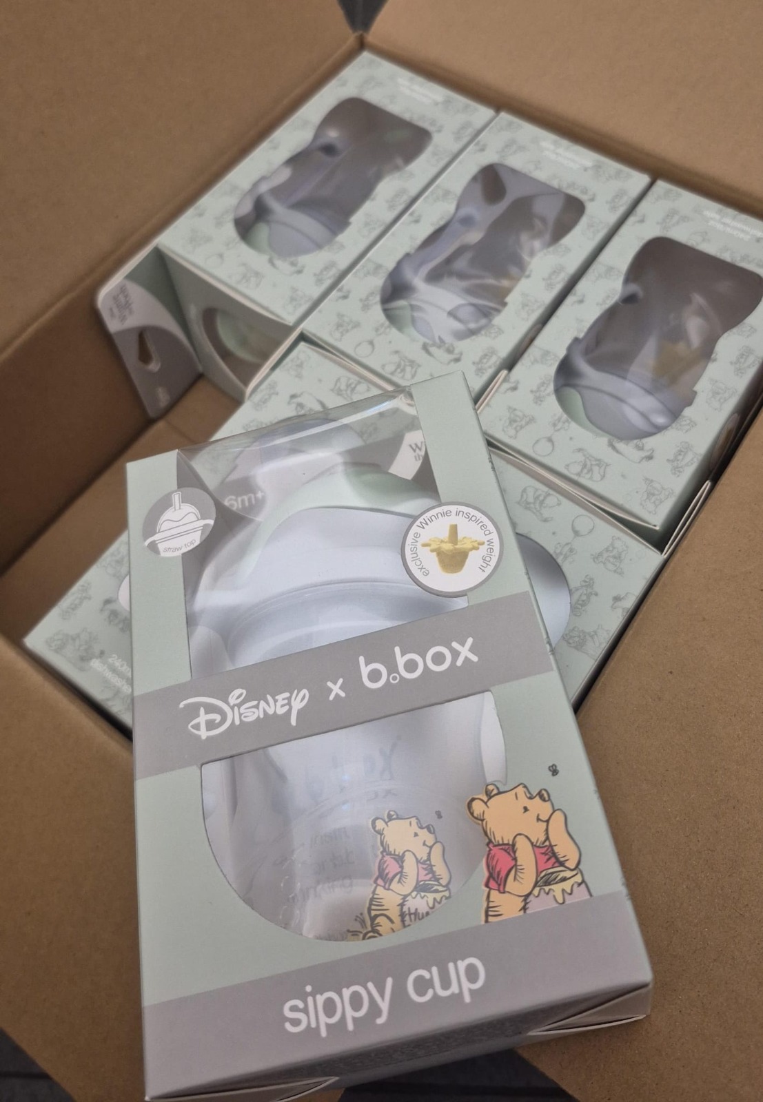 澳洲 B.Box 迪士尼防漏吸管學飲杯240ml （小熊維尼）