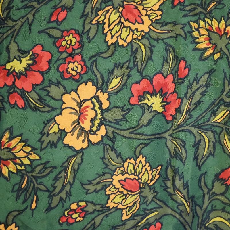 Vintage Givenchy Leopard Pattern and Floral Hand Rolled Edge Silk Scarf - 34" (MT1623-2)