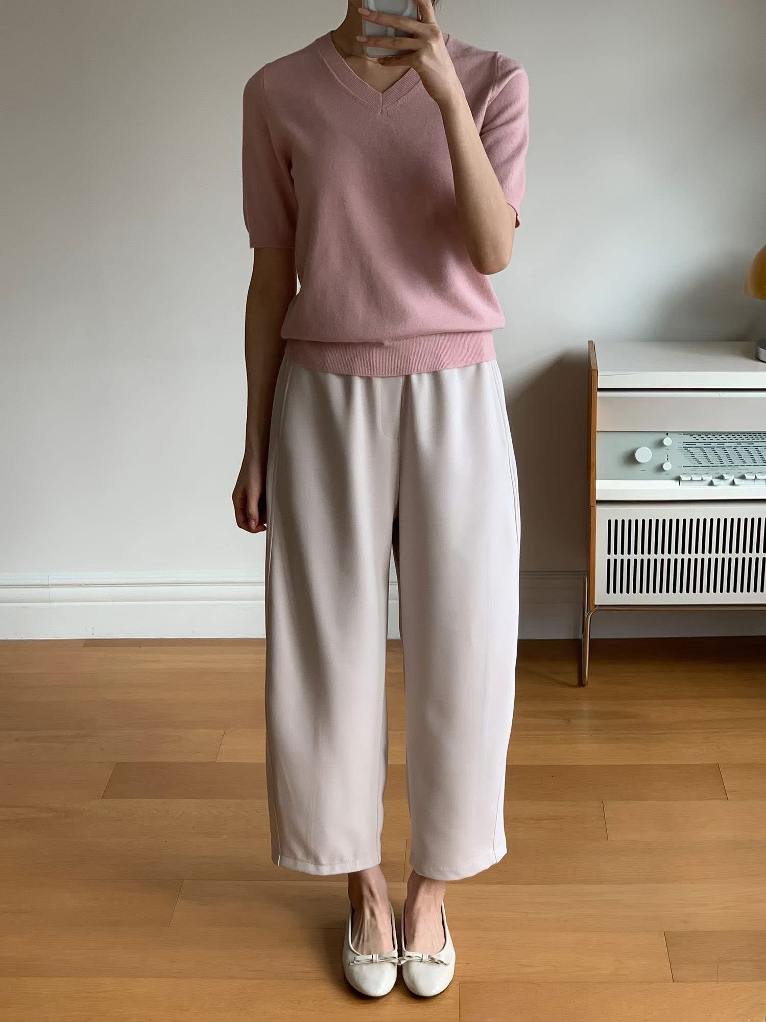 橡筋腰小蘿蔔cut直筒褲