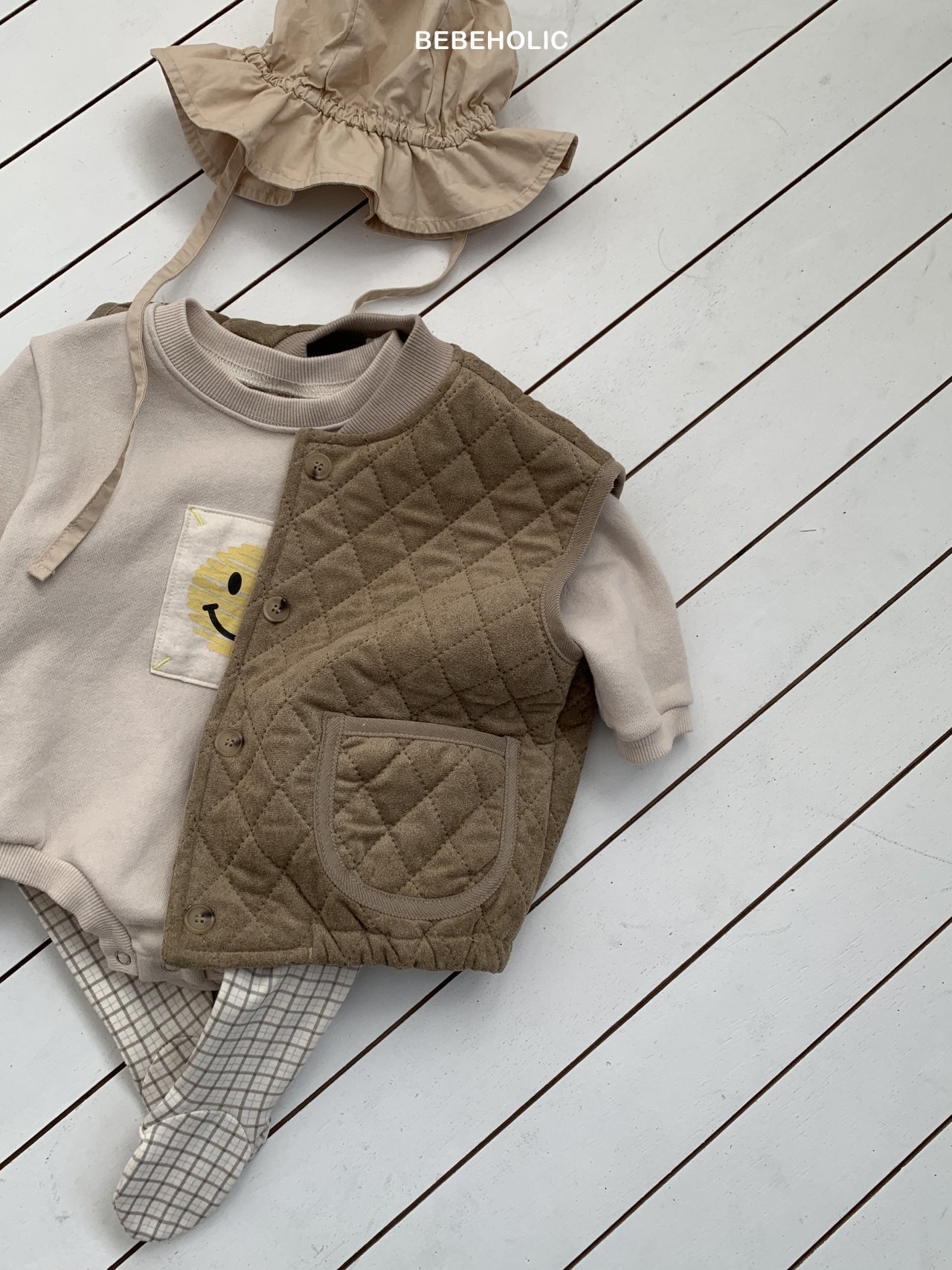 🌸預訂 韓國直送🌸🇰🇷BEBEHOLIC兩色口袋絎縫背心外套