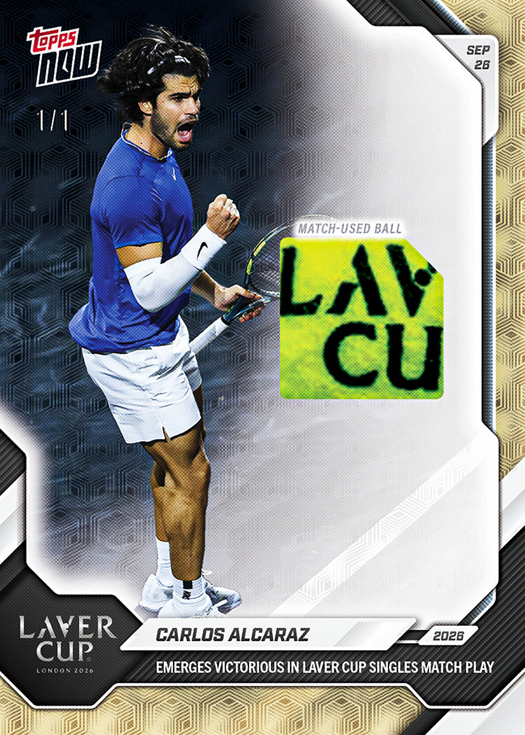 Carlos Alcaraz - 2026 Topps NOW® Tennis #26 Laver Cup 紀念卡【團購】