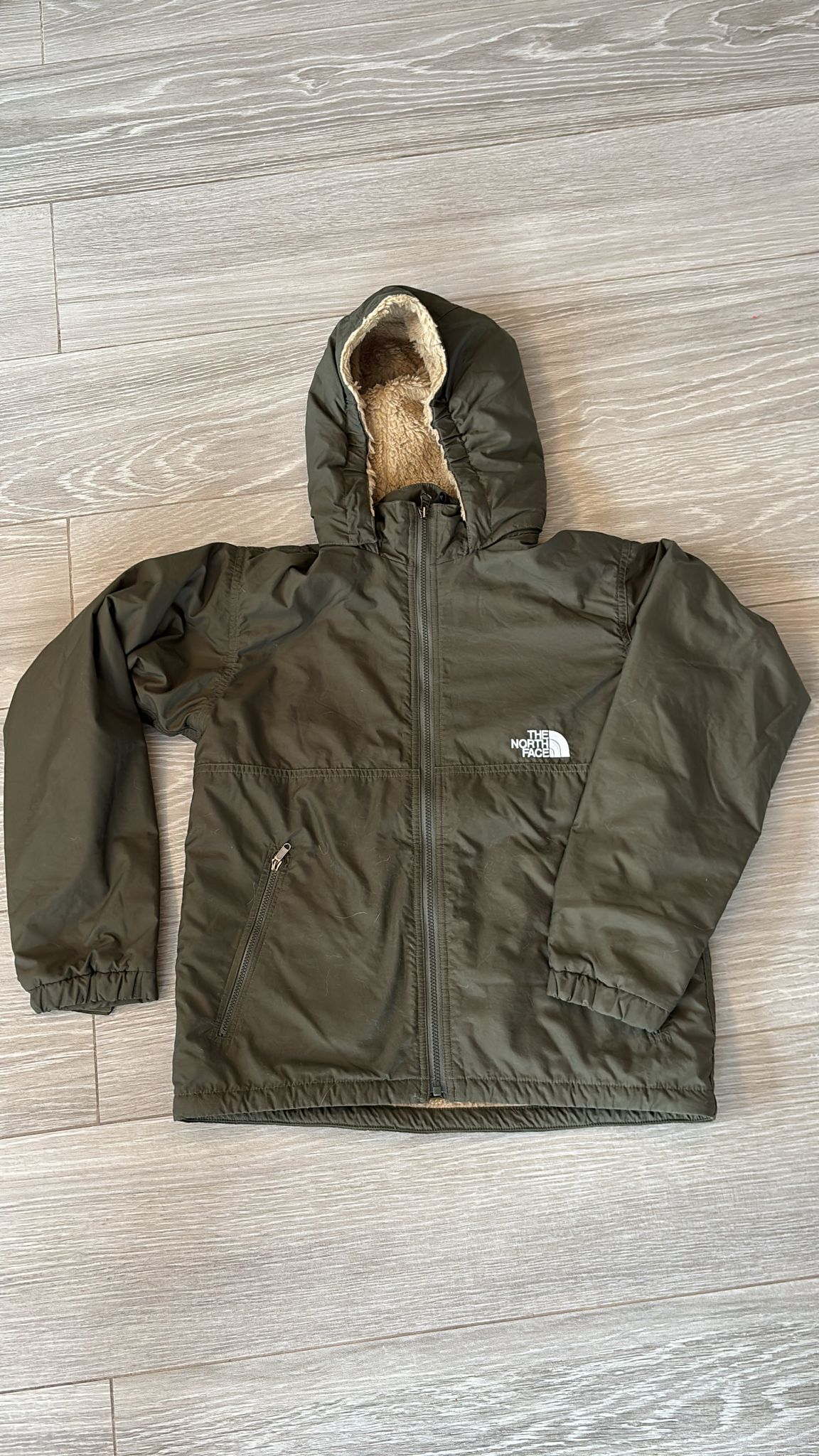 現貨 The North Face 毛毛底軍綠色外套