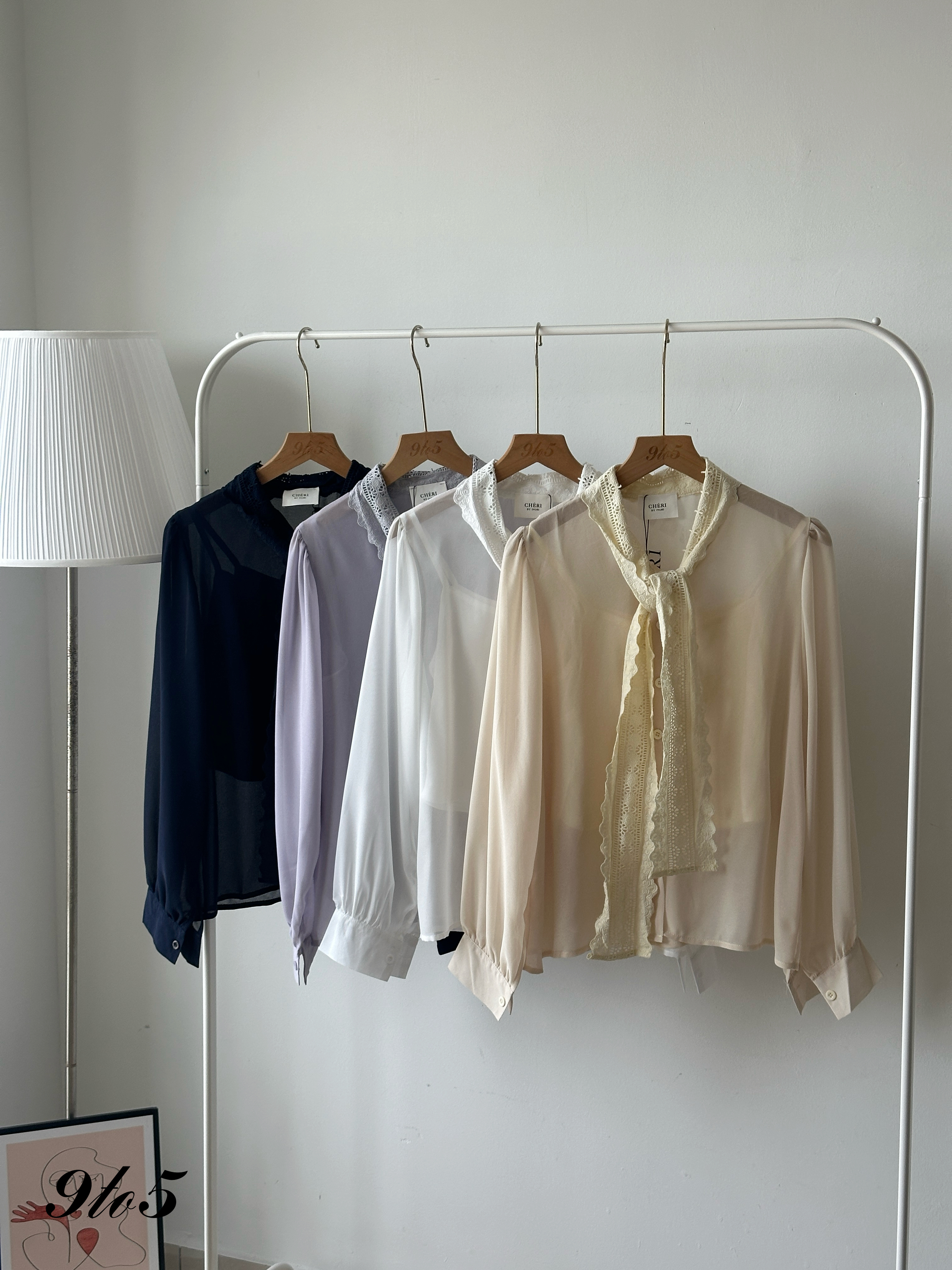 T4232 Lace Collar Shirt - 4 Colors 