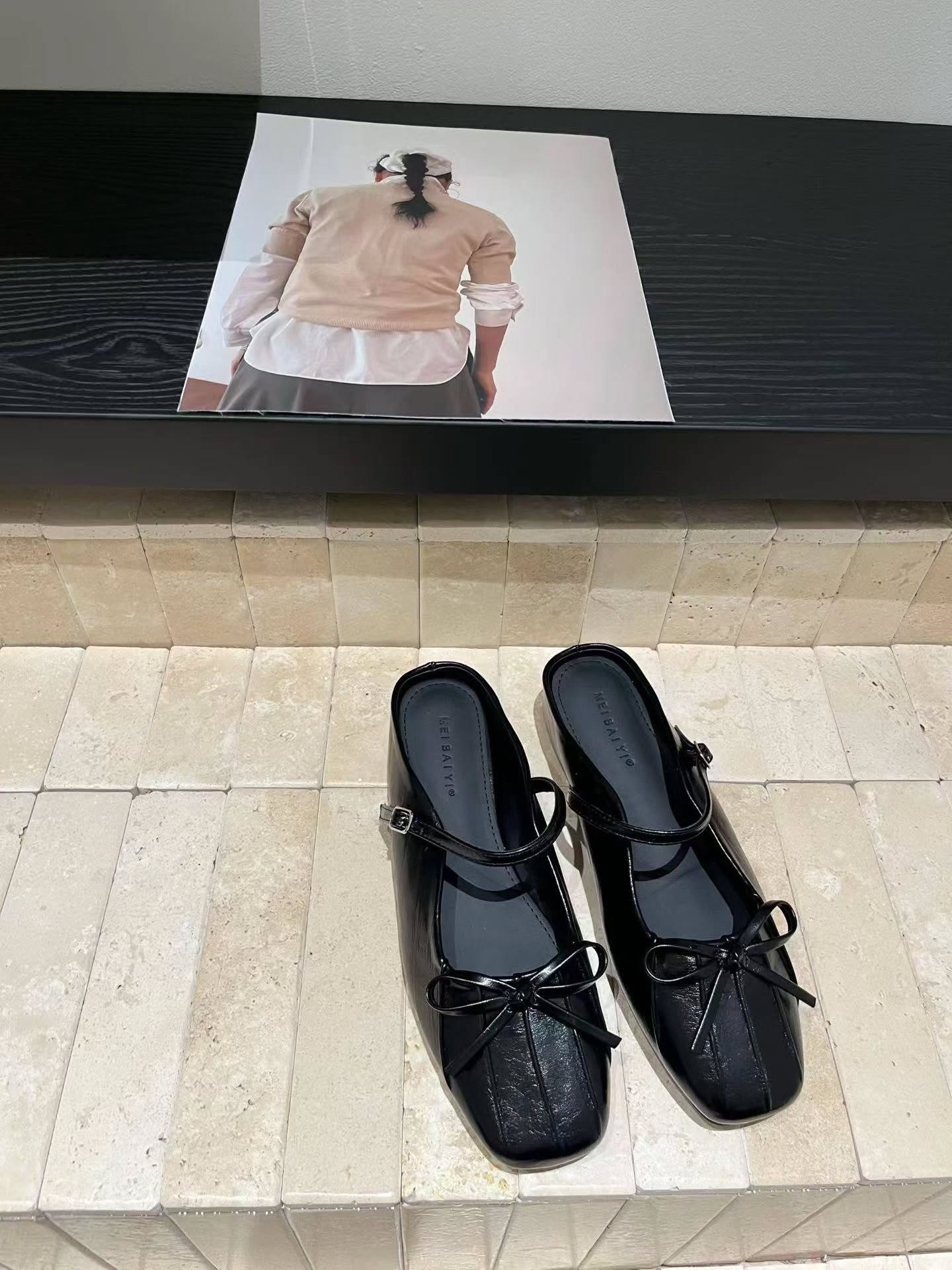 2520-13 蝴蝶结气质半包鞋 🇨🇳