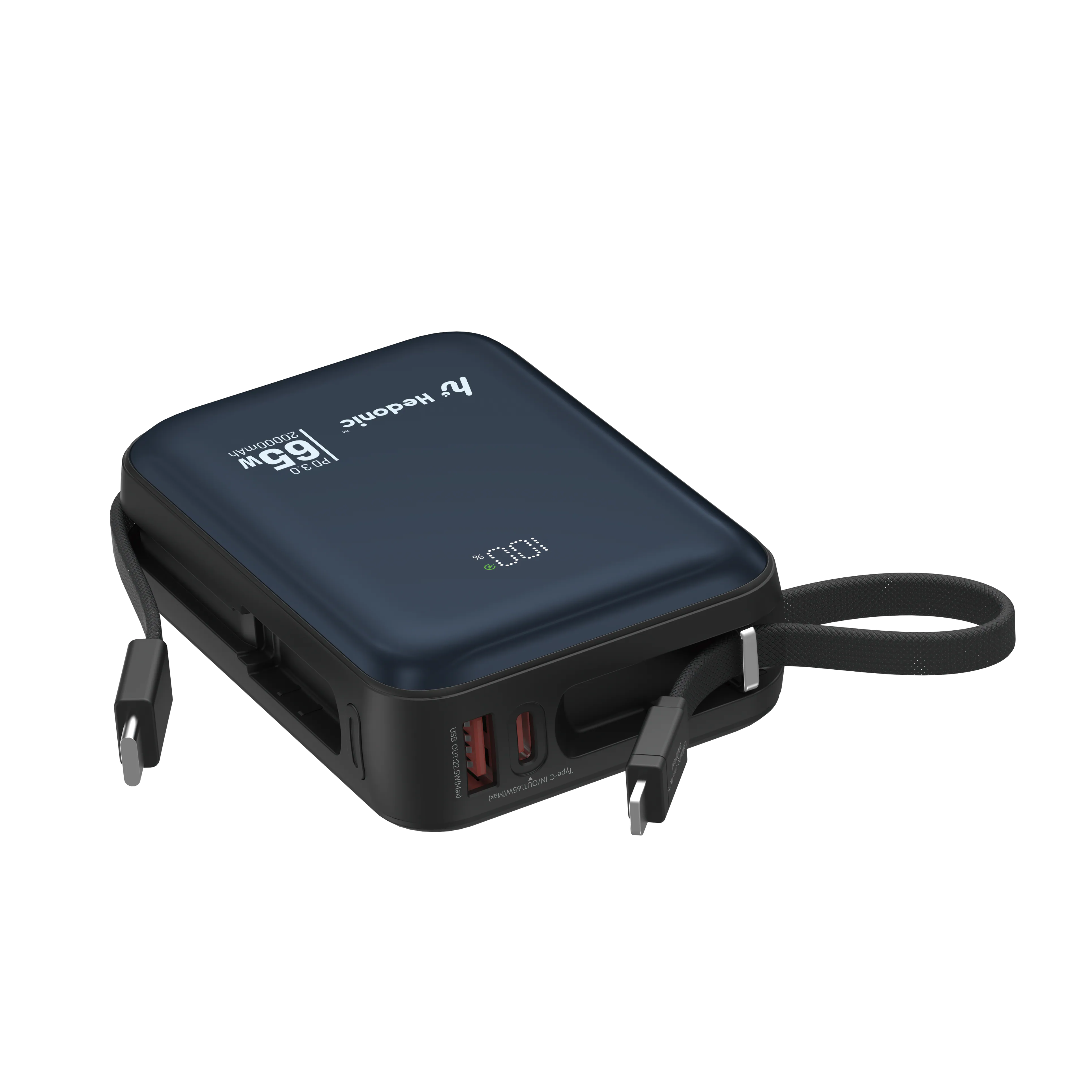 (CCC 認證(二維碼) ) Hedonic PD 3.0 65W Lightning & USB-C 20,000mAh CCC & QR Code, C11 自帶線移動電源：強悍電力，優雅隨行
