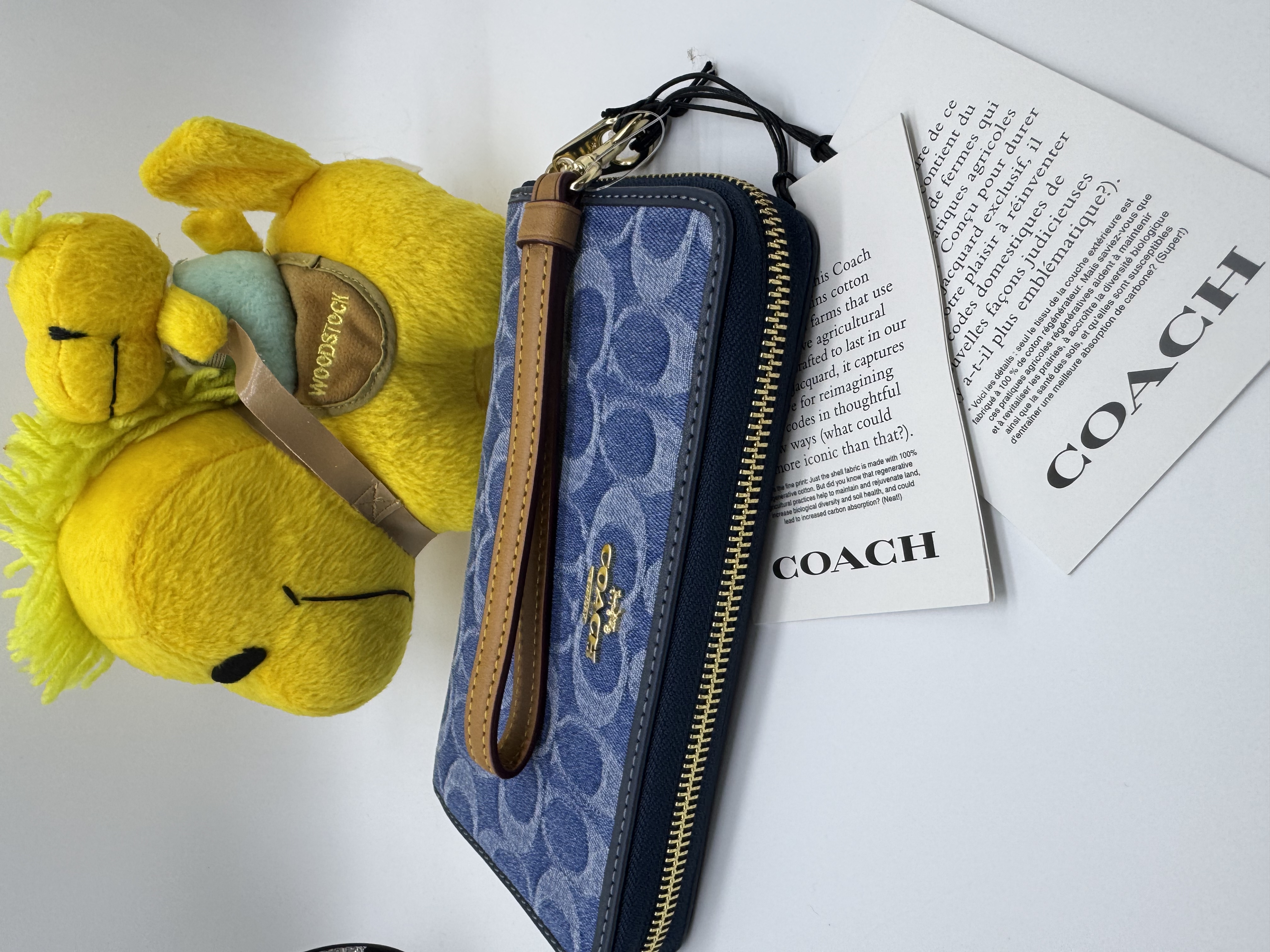 ✈️🇨🇦🇺🇸襟磨嘅牛仔布Coach outlet Zip Around Pattern C 長銀包現貨💙🤗