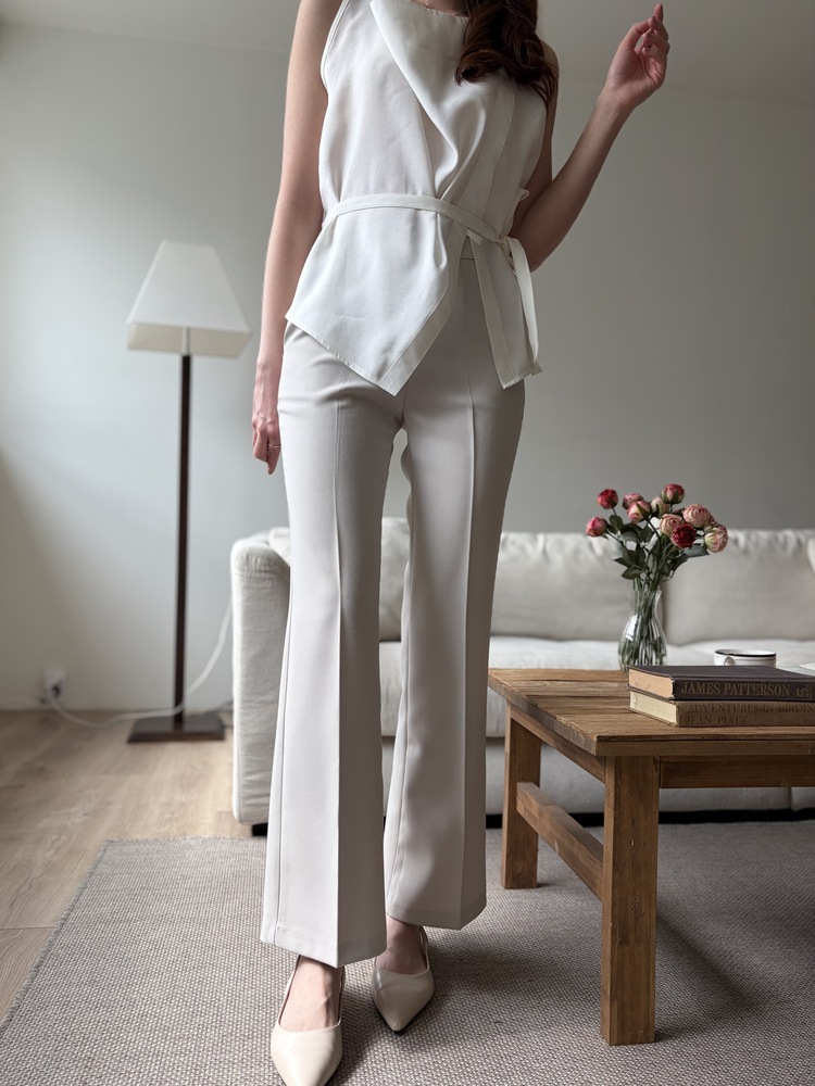 Camille Draped Wrap Blouse (Ivory)