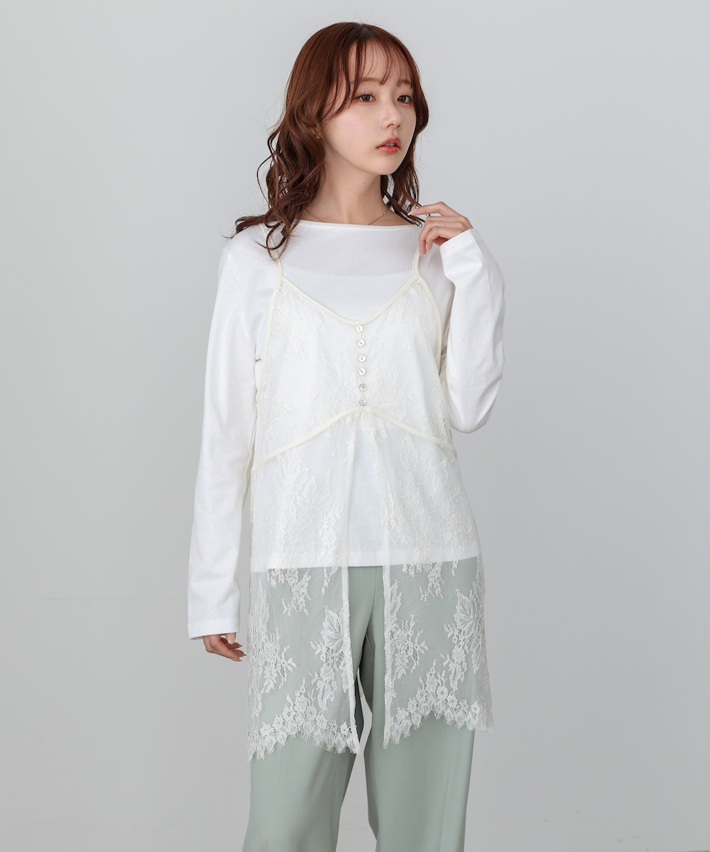 <JP> Lace Bustier + Soft Top Set (一套兩件)* 3色入 <預購>