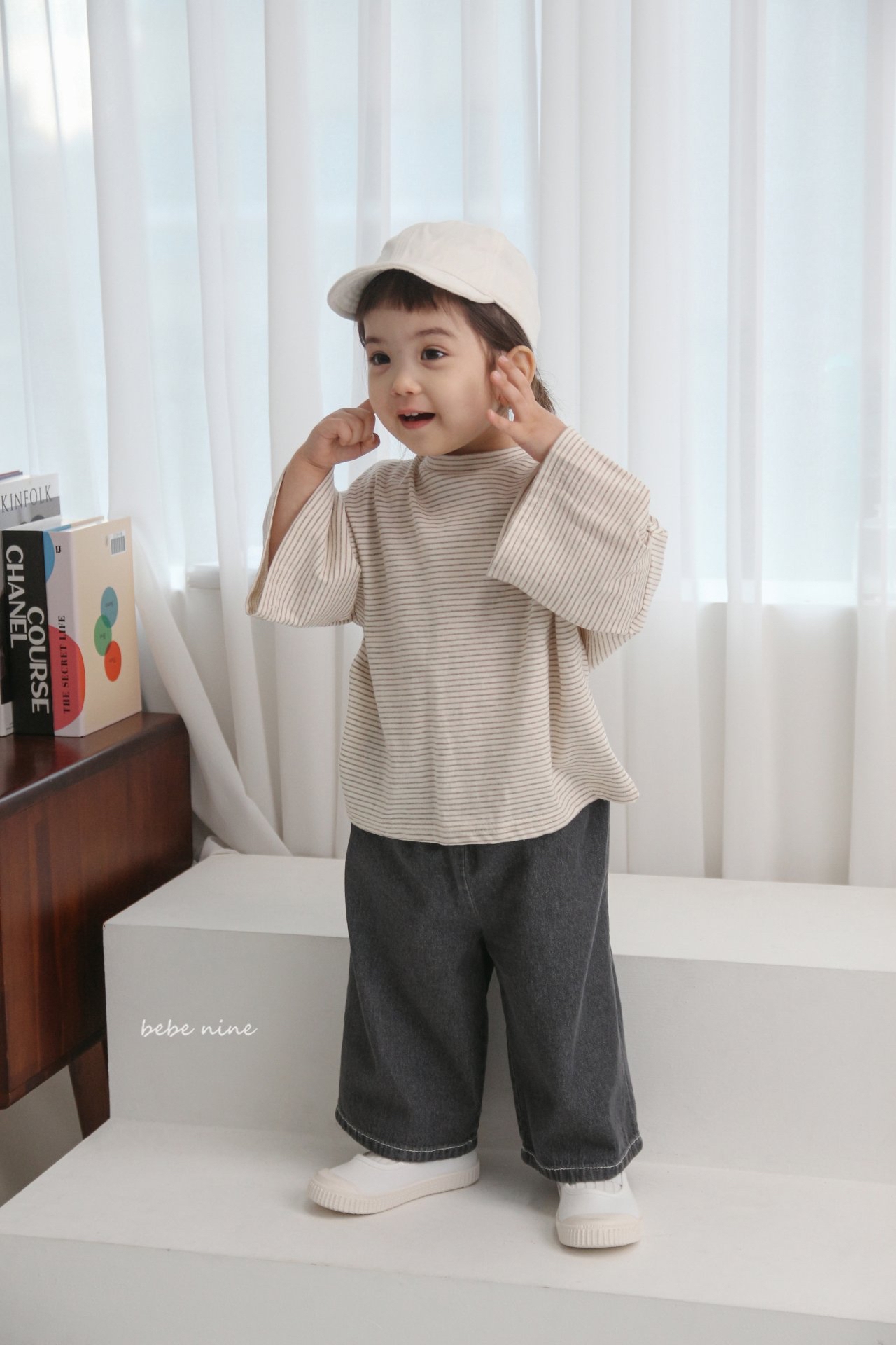 🌸預訂 韓國直送🌸🇰🇷Bebenine兩色條紋寬鬆闊長袖上衣