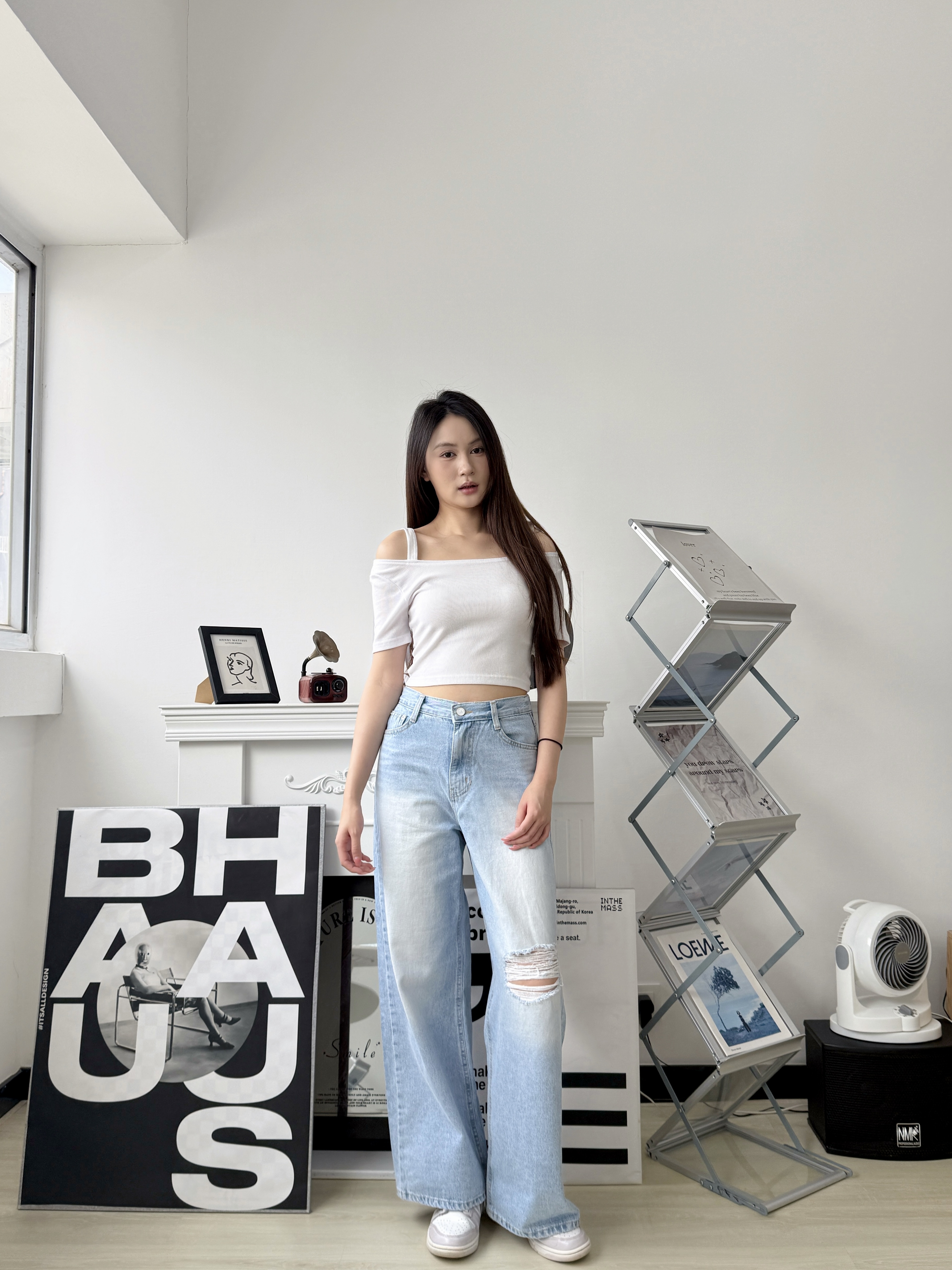 🇰🇷一字領綁帶Top (藕粉色)