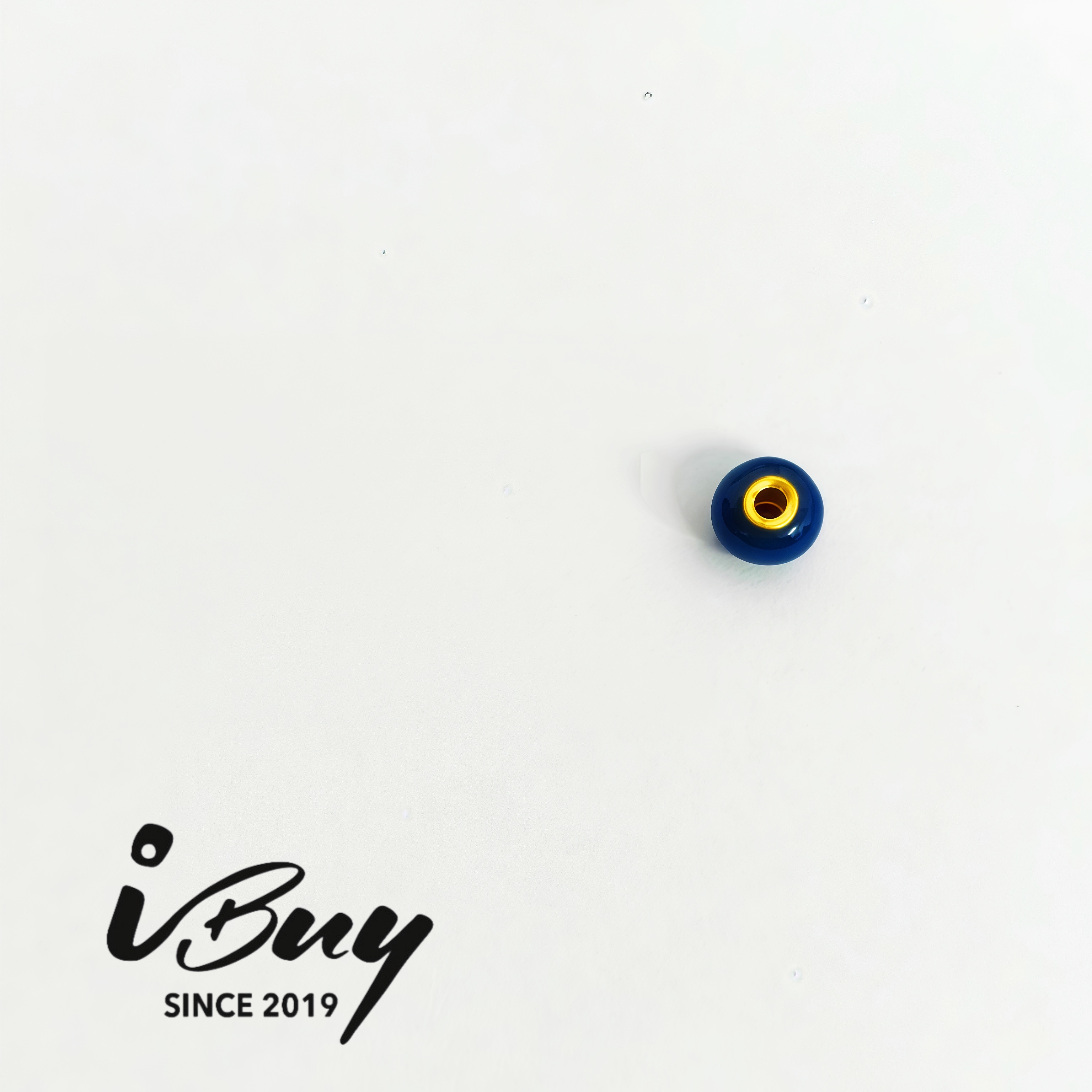 999 GOLD 3.5MM ENAMEL DOPAMINE SPACED BEAD -DEEP BLUE 999 金 3.5MM珐琅隔离珠- 深蓝色