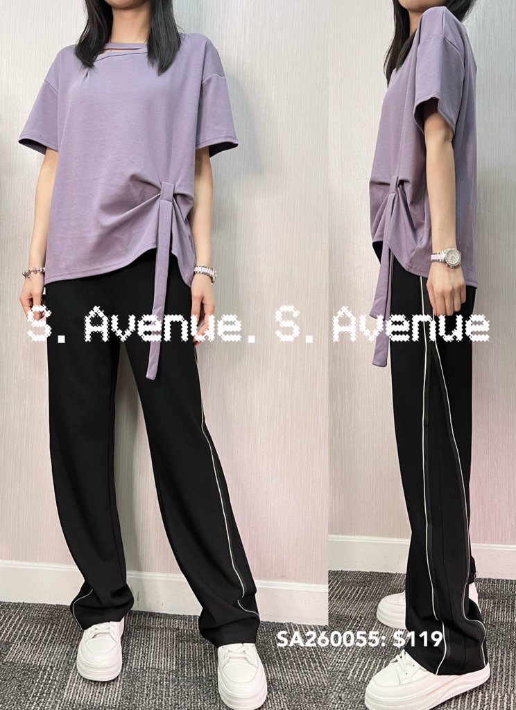 SA260055: 短袖領有帶腳打撍tee