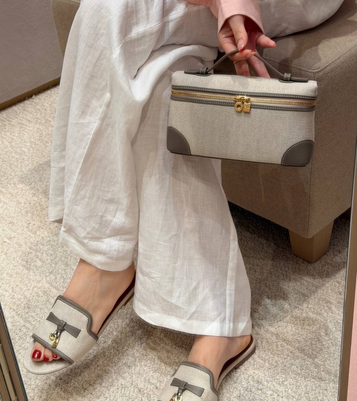 Loro Piana L19 新拼色太美麗✨ 亞麻材質拼皮，太適合夏天了