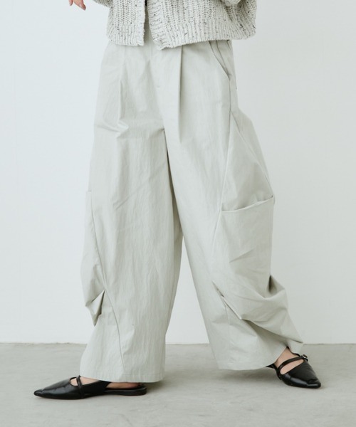 立體褶襉寬褲【JP012】