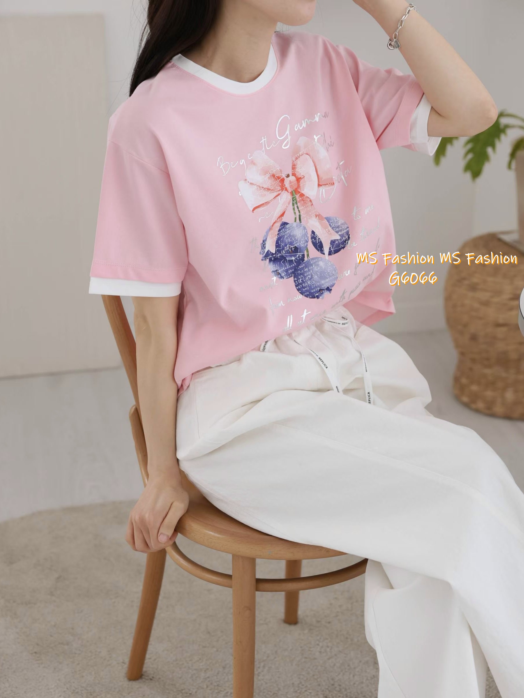 G6066 韓國🇰🇷花花字母print top