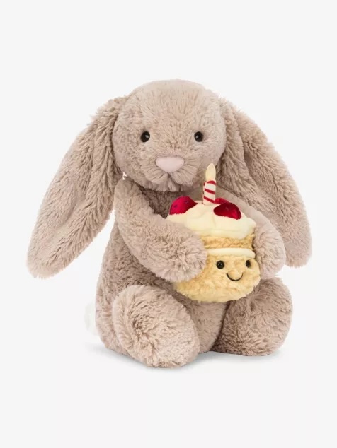 JELLYCAT Bashful Birthday Bunny Soft Toy 31cm 捧生日蛋糕兔