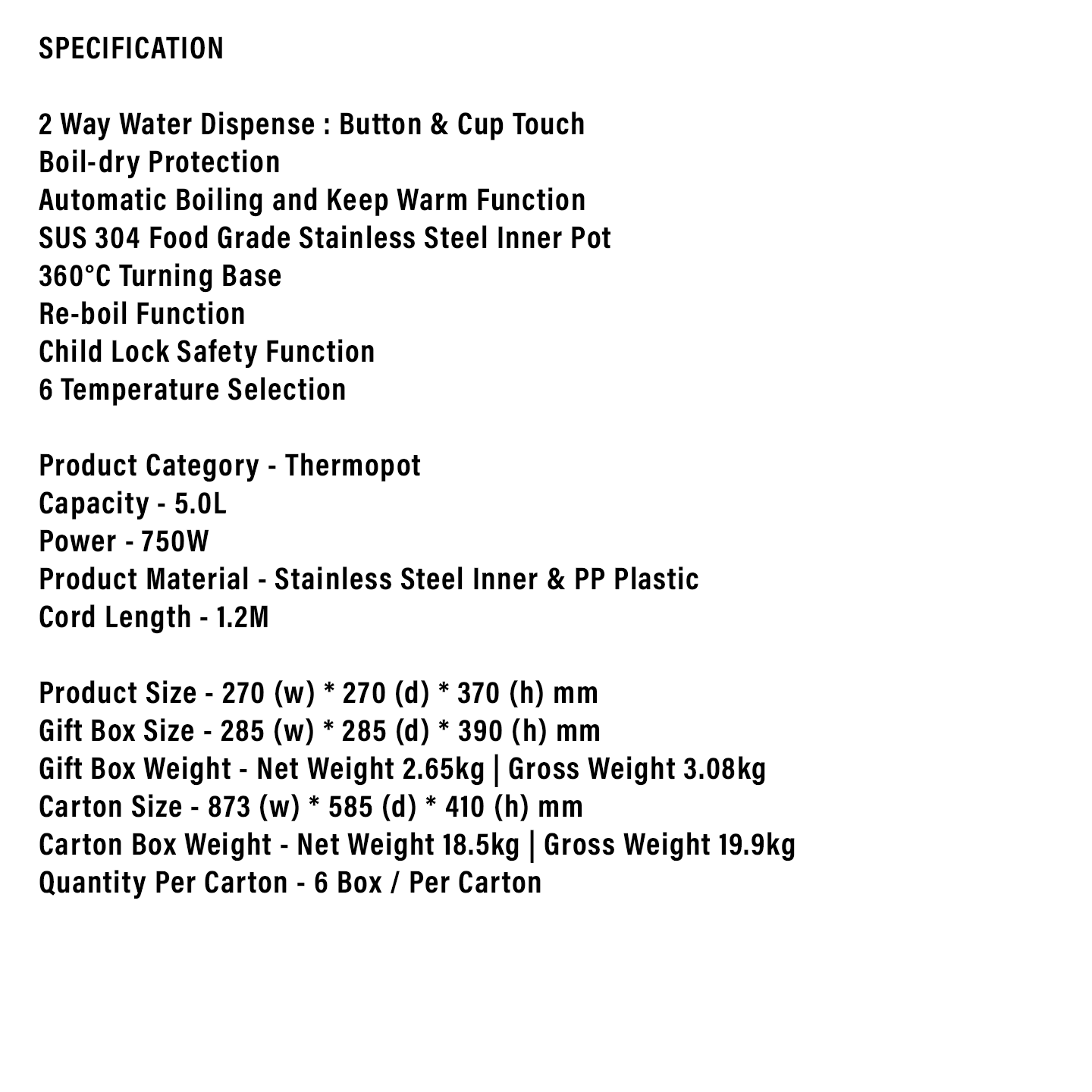 Faber 5.0L Smart Thermo Pot FTP ACQUA 50