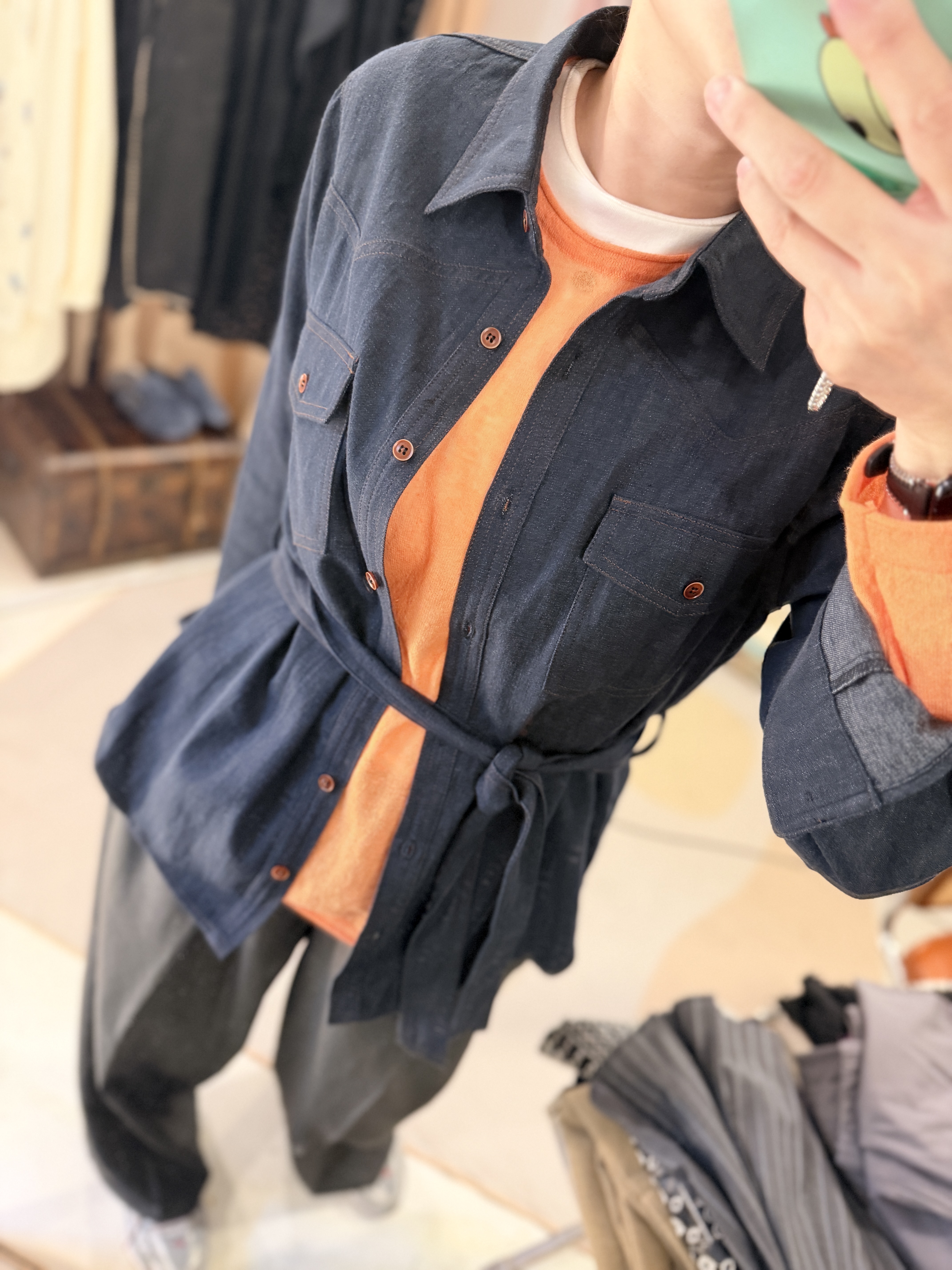 Denim long shirt