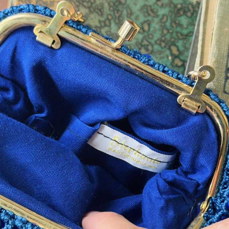 Vintage 1960s Made in Hong Kong Bead Bag - Two Way Clutch / Handbag (MT2241)