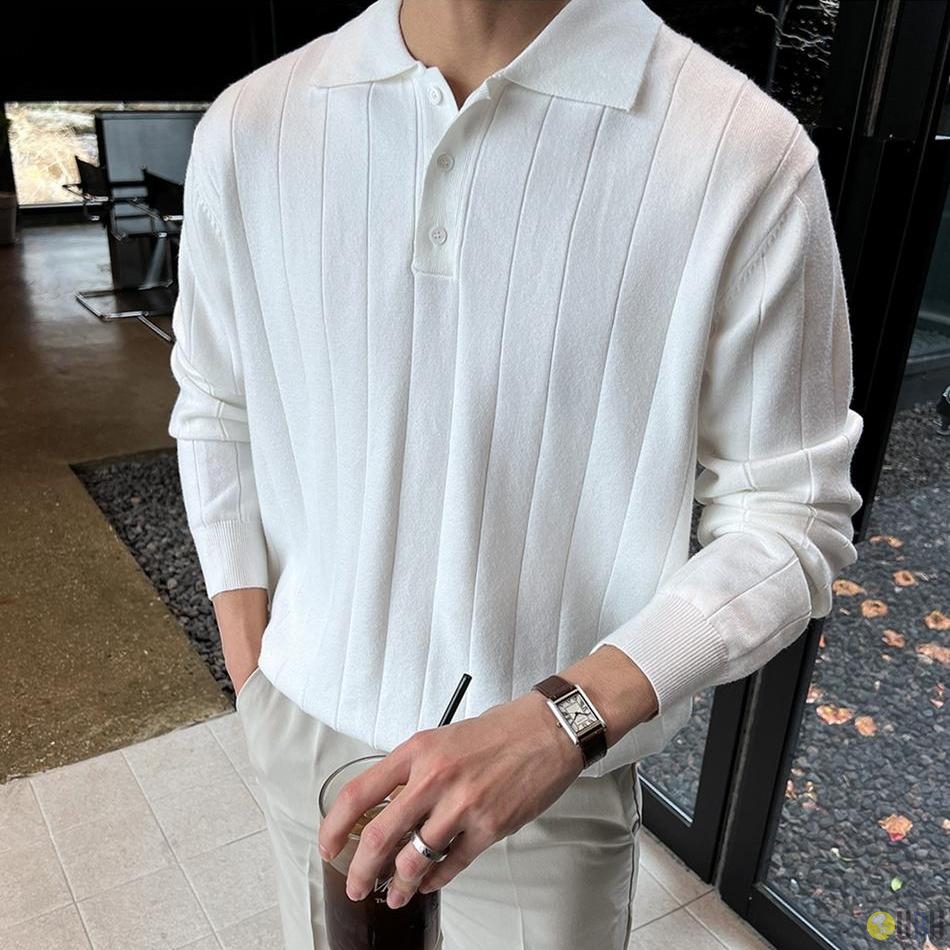 【100%保證韓國直送】德國STOLL機織水洗粘膠翻領針織上衣 [4 color] RG165383