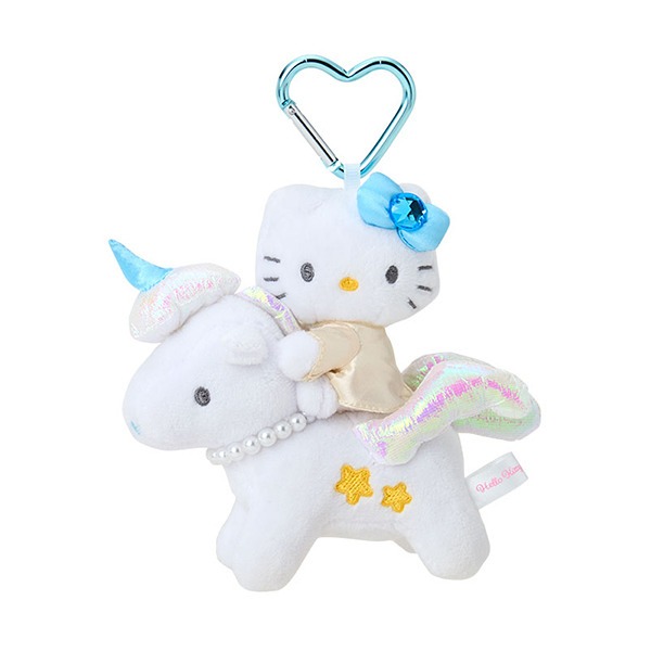 現貨｜Sanrio Hello Kitty 獨角獸 飛馬 日版 吊飾 毛公仔 連心形扣 (KT45-01)
