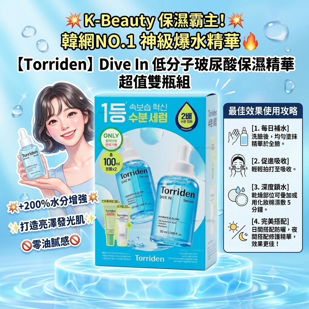 Torriden Dive In 低分子玻尿酸保濕精華 超值雙瓶組