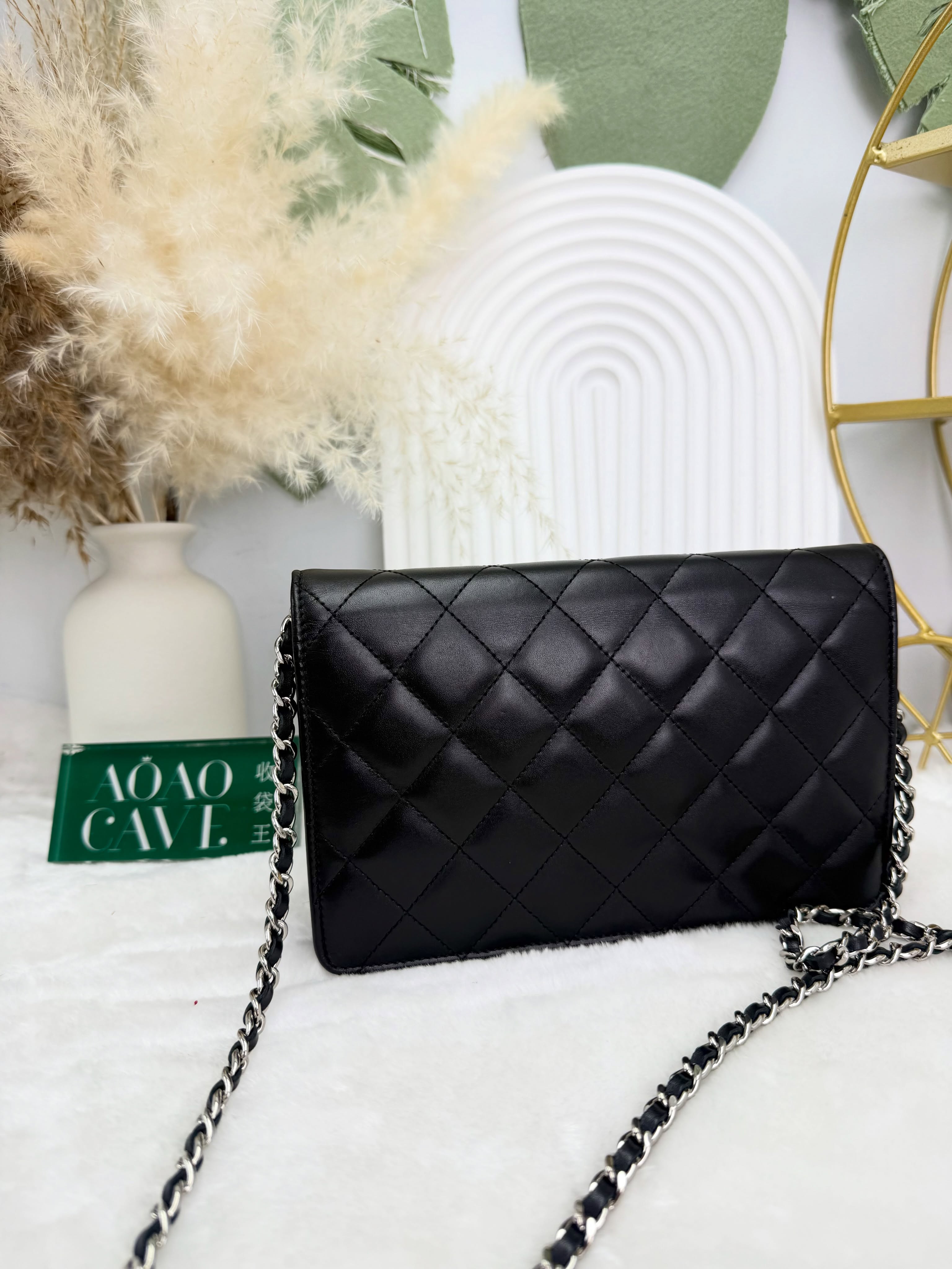 Chanel👜 PRE OWNED 🛍️Ligne Cambon WOC 黑色14開 有卡 有塵袋🖤