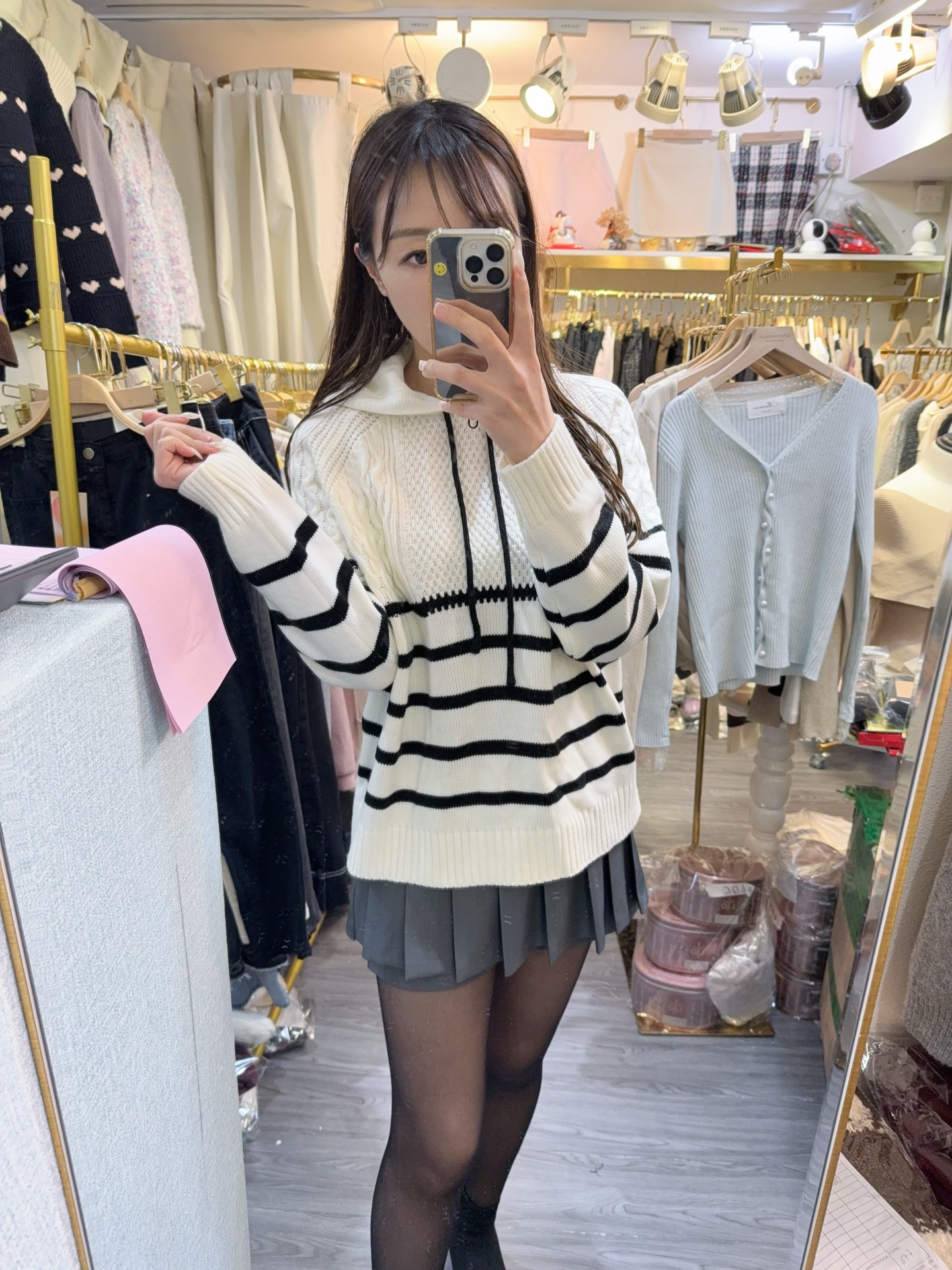 春季線針織麻織紋衛衣款