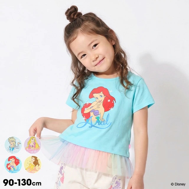🆕【⭐訂購⭐】🇯🇵日本直送🌀#DisneyPrincess 彩虹薄紗下擺 短袖tee［4款選］🌀 [ELFA-0056][260705]